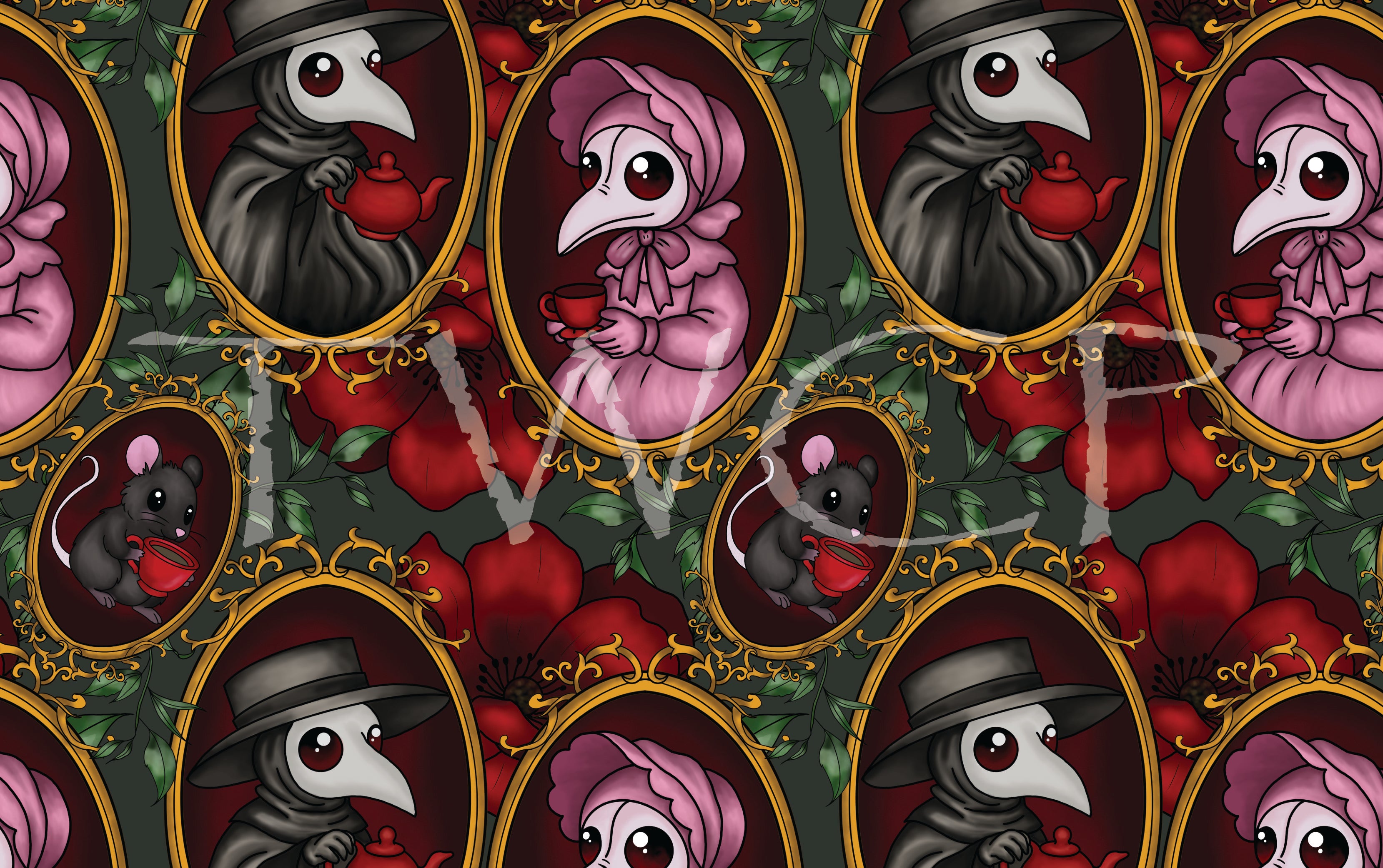 Cauldron & Quill - Plague Doctor Couple Grey Green