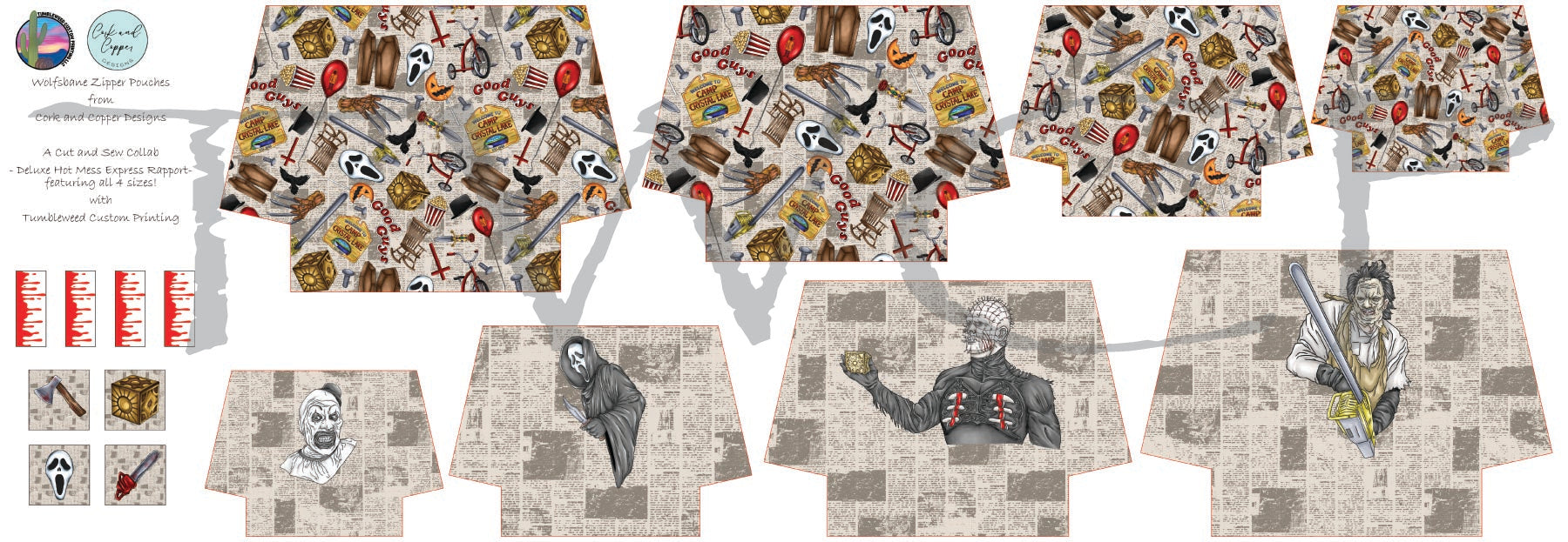 Cork & Copper Designs - The Wolfsbane Zipper Pouch - Horror Collection 1