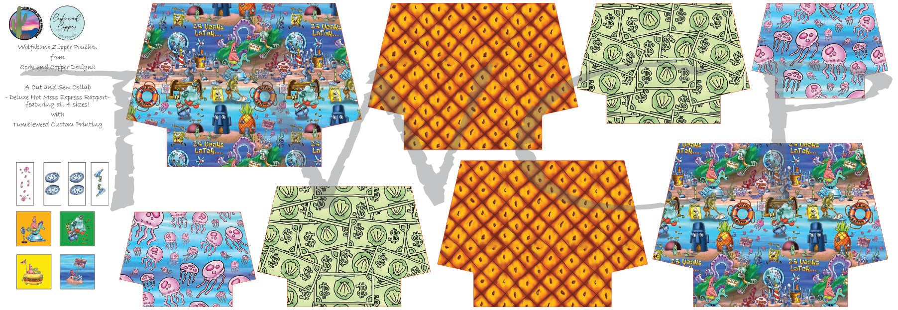 Cork & Copper Designs - The Wolfsbane Zipper Pouch - Sponge and Friends