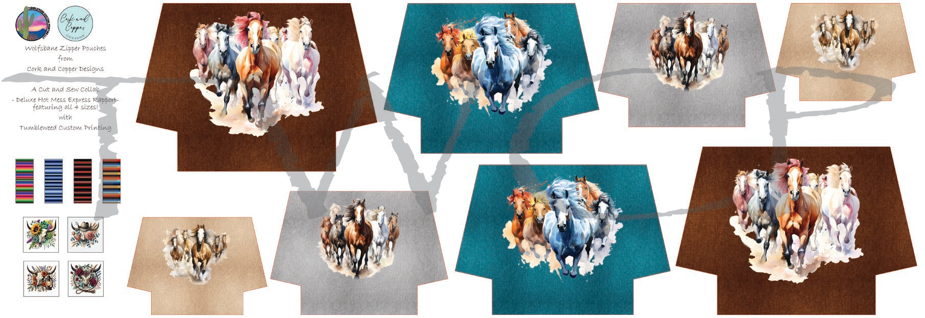 Cork & Copper Designs - The Wolfsbane Zipper Pouch - Western & Horses