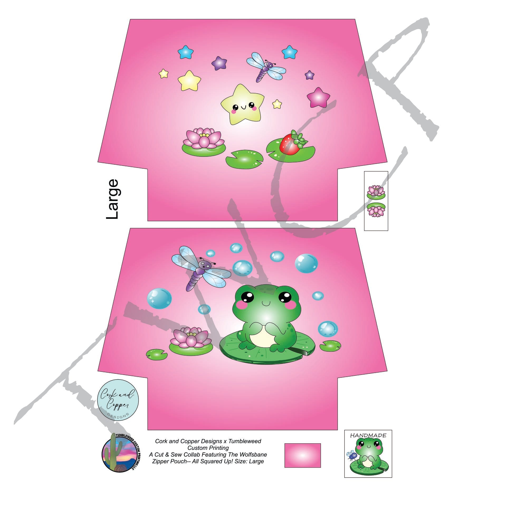 Cork & Copper Designs - The Wolfsbane Zipper Pouch - Frogs (C&CD Exclusive)