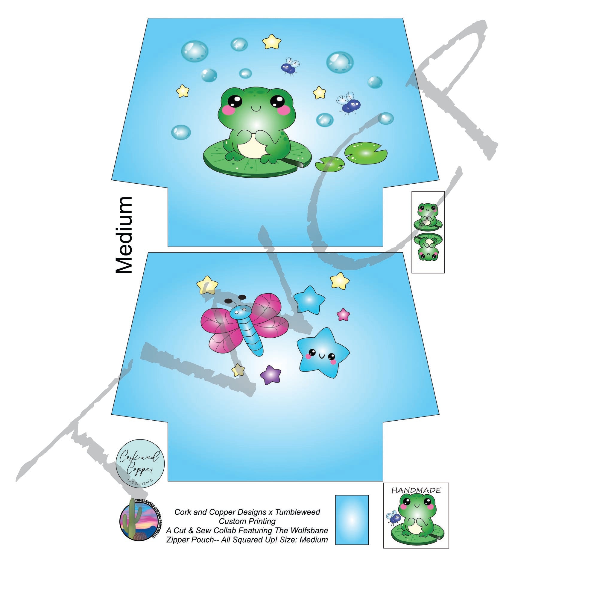 Cork & Copper Designs - The Wolfsbane Zipper Pouch - Frogs (C&CD Exclusive)