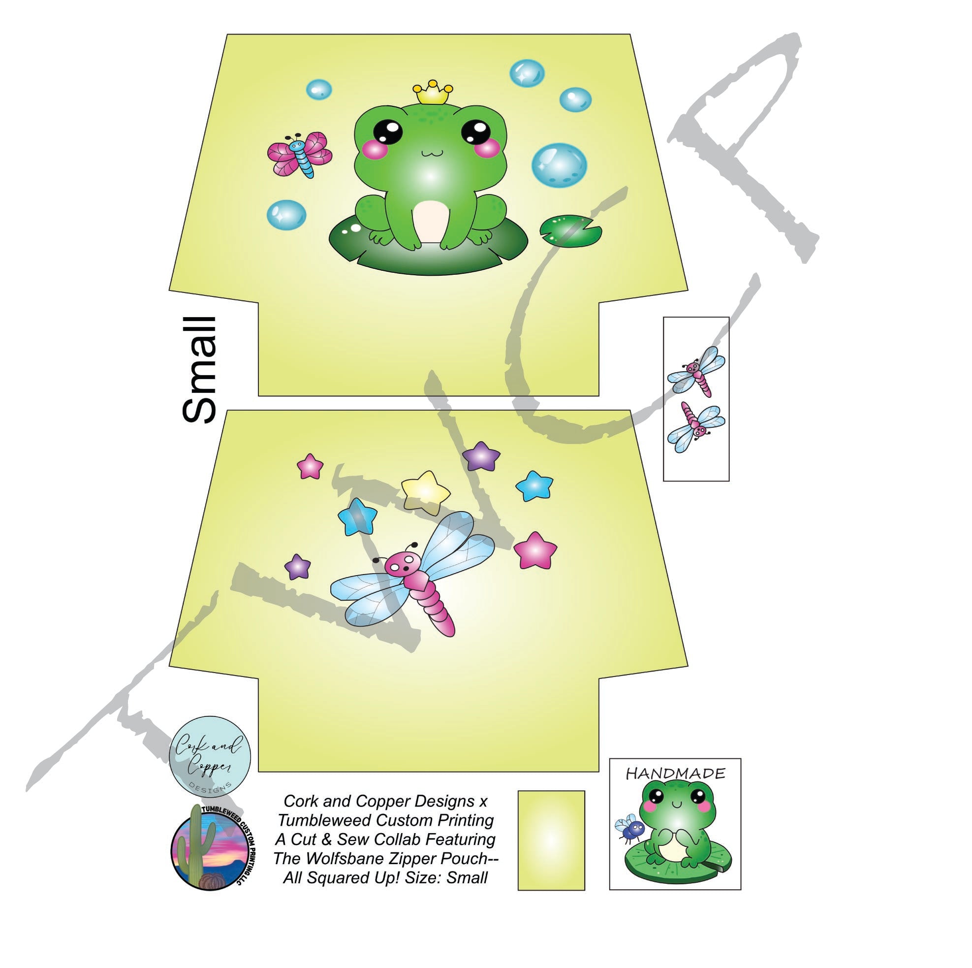 Cork & Copper Designs - The Wolfsbane Zipper Pouch - Frogs (C&CD Exclusive)