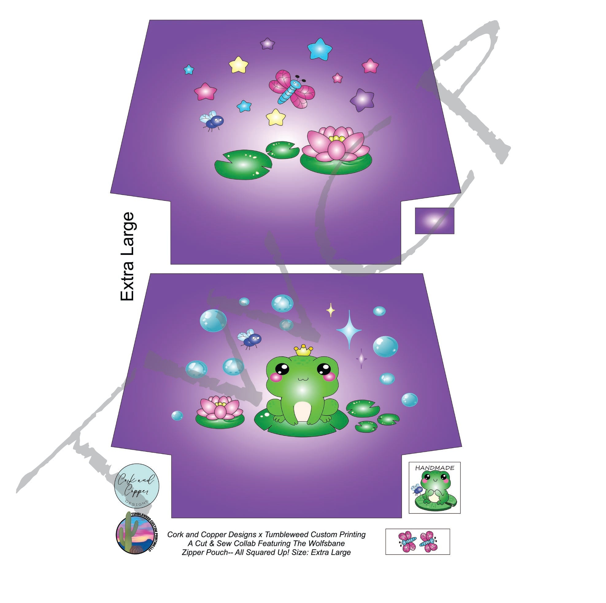 Cork & Copper Designs - The Wolfsbane Zipper Pouch - Frogs (C&CD Exclusive)