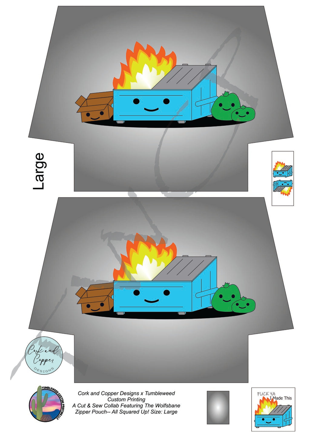 Cork & Copper Designs - The Wolfsbane Zipper Pouch - Hot Mess Express (C&CD Exclusive)