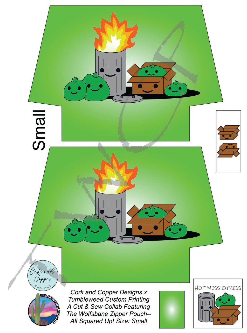 Cork & Copper Designs - The Wolfsbane Zipper Pouch - Hot Mess Express (C&CD Exclusive)