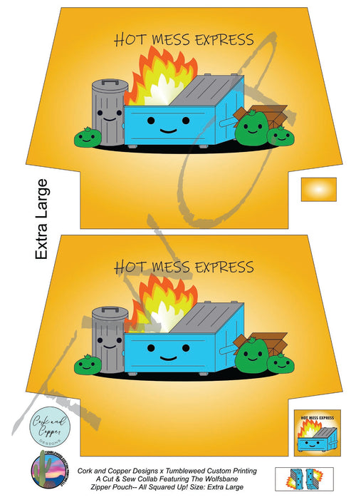 Cork & Copper Designs - The Wolfsbane Zipper Pouch - Hot Mess Express with Words (C&CD Exclusive)