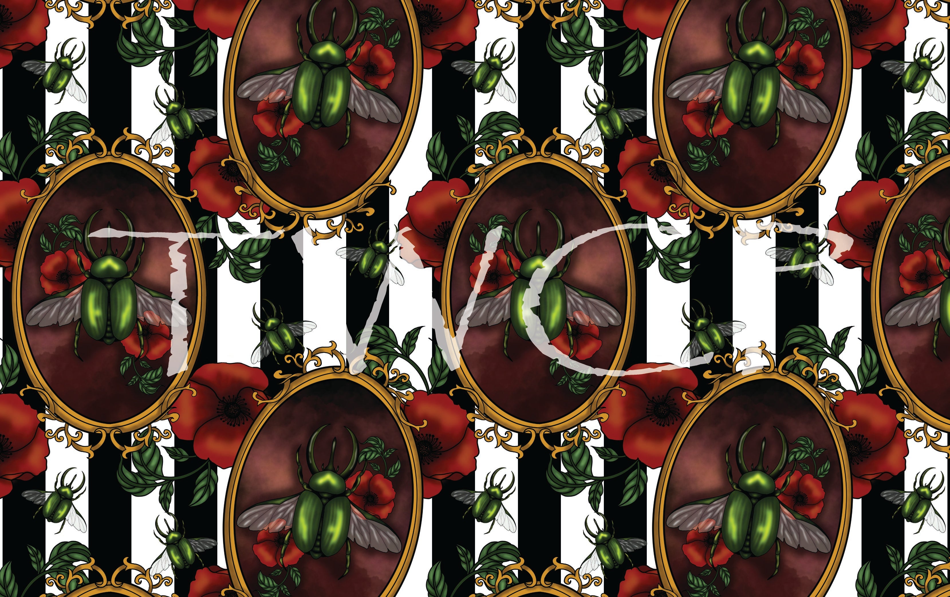 Cauldron & Quill - Framed Beetles Stripes