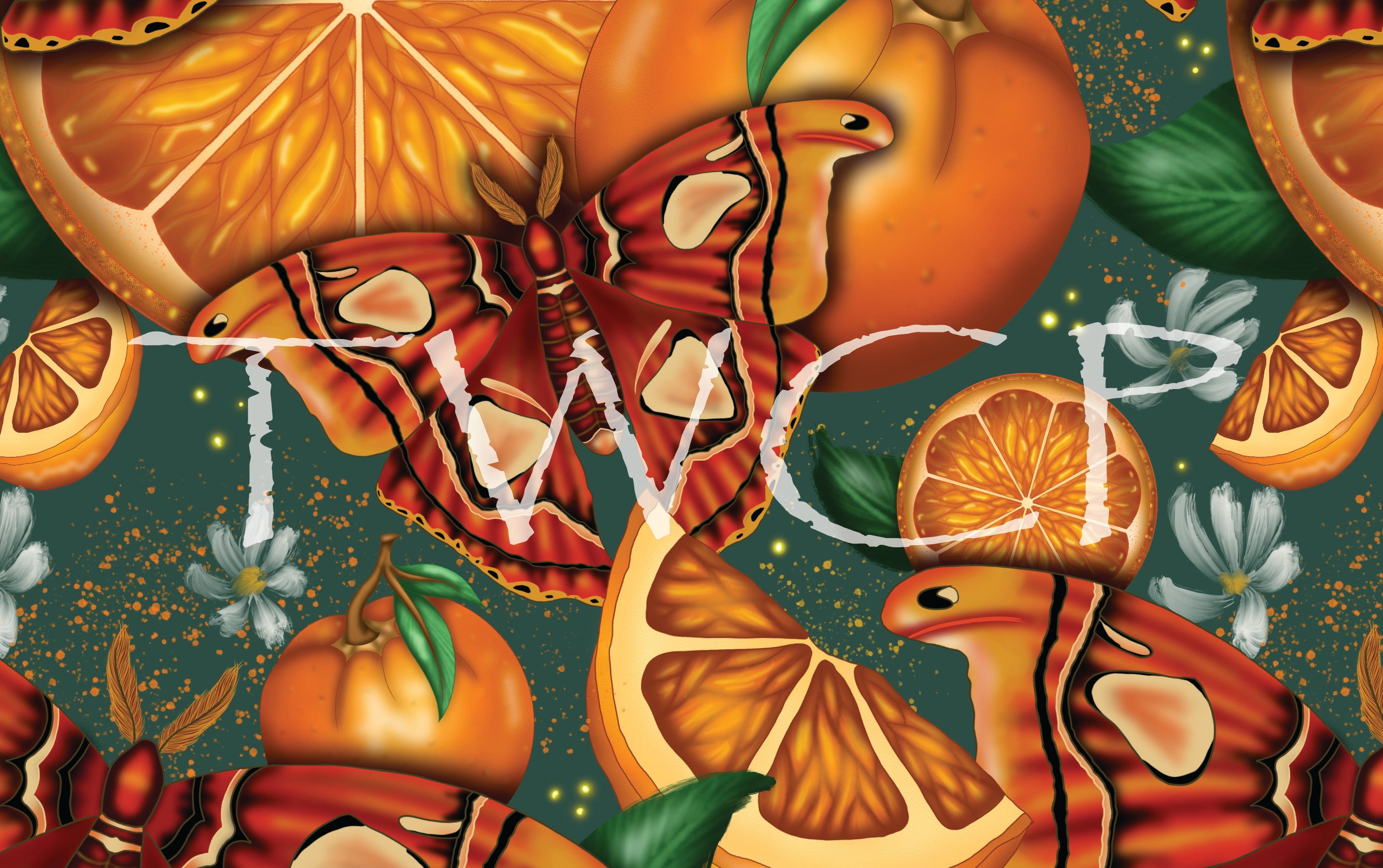 Cauldron & Quill - Fruit Fly (Moth) Orange Teal