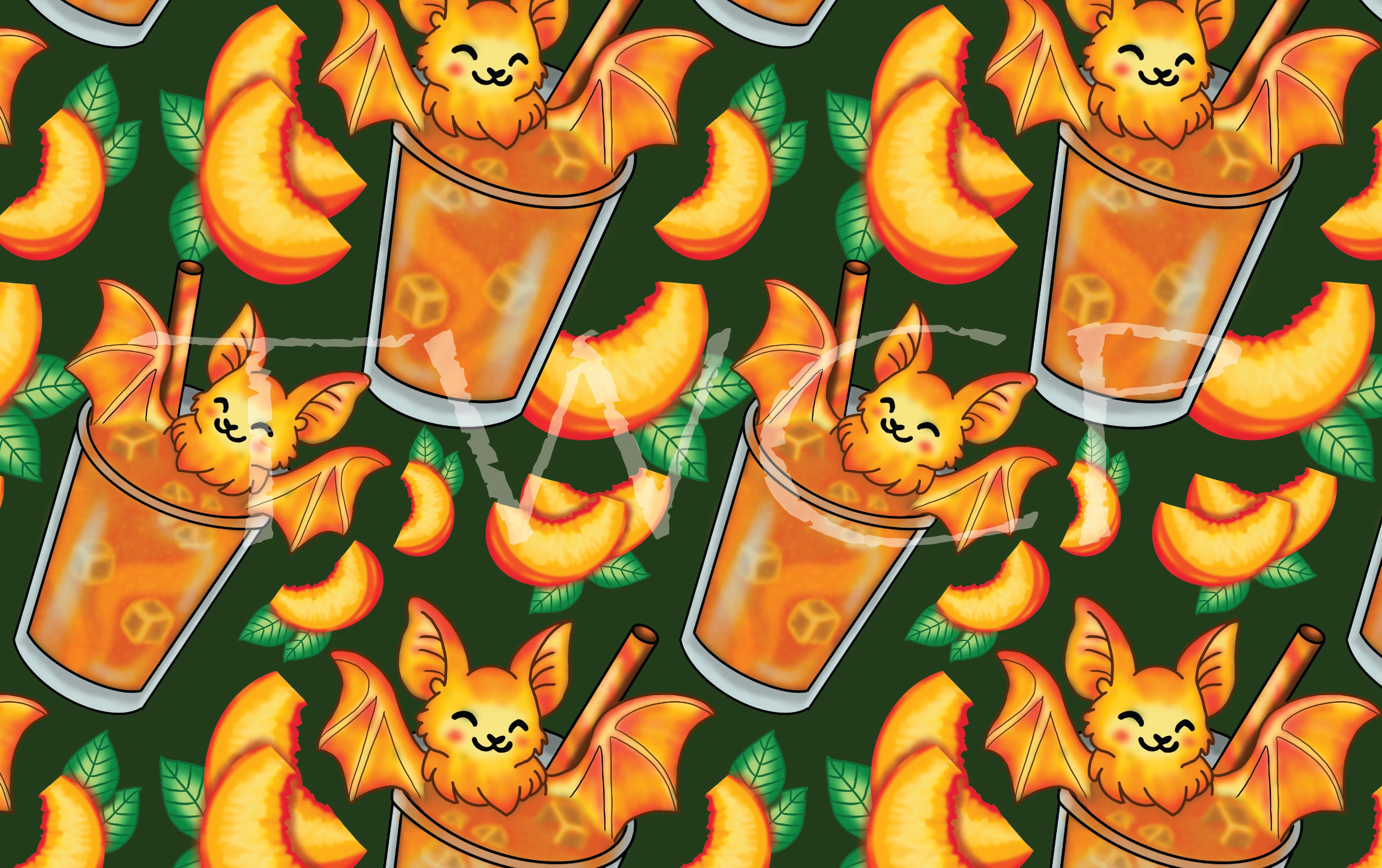 Cauldron & Quill - Peach Bat-Tea Green