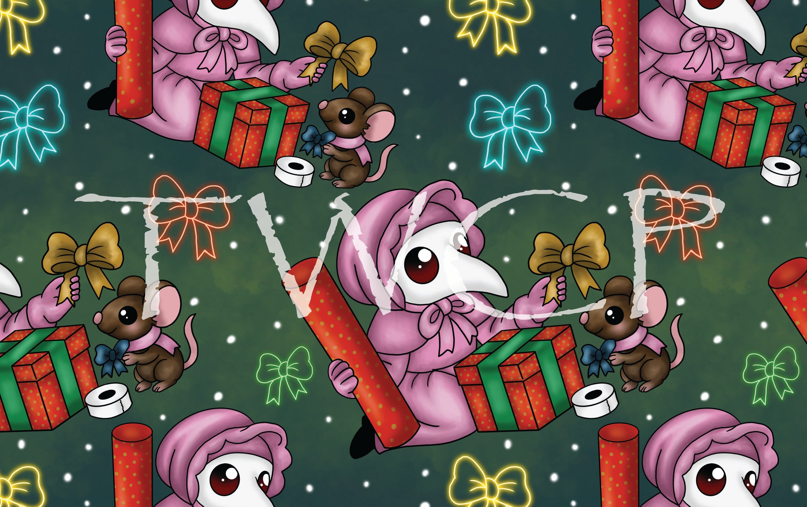 Cauldron & Quill - Plague Holidays Gift Wrapping Green