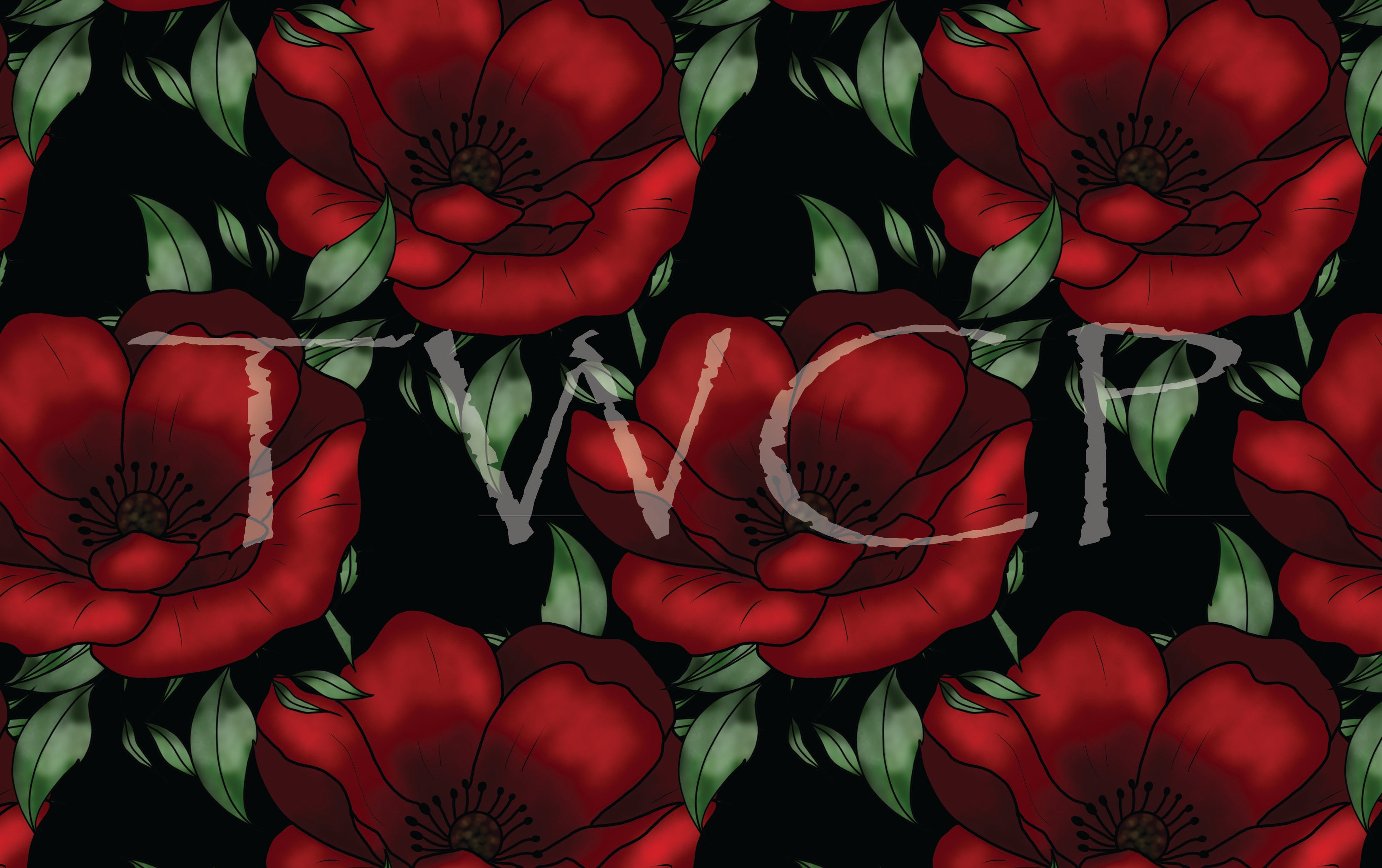 Cauldron & Quill - Tea Party Floral Coord Black