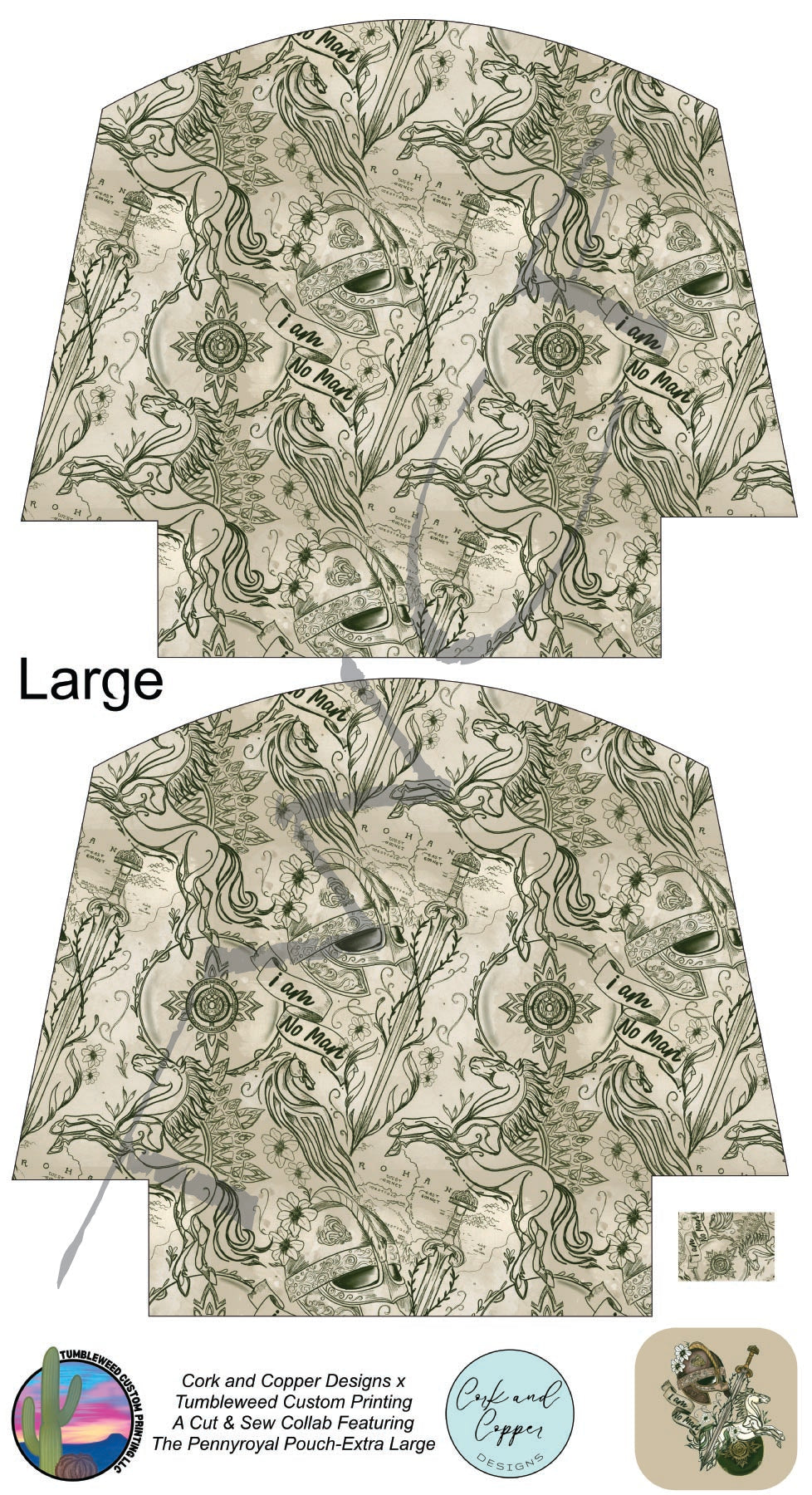 Cork & Copper Designs - The Pennyroyal Pouch - Fight for the Ring I am No Man