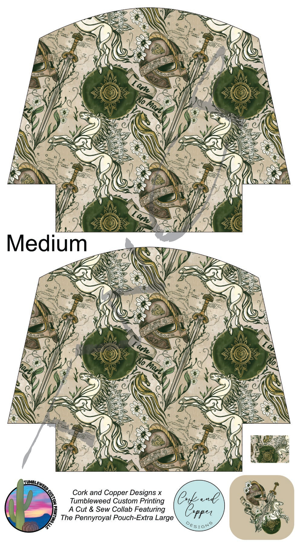 Cork & Copper Designs - The Pennyroyal Pouch - Fight for the Ring I am No Man