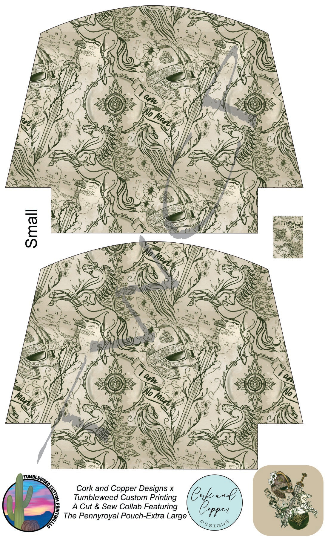 Cork & Copper Designs - The Pennyroyal Pouch - Fight for the Ring I am No Man