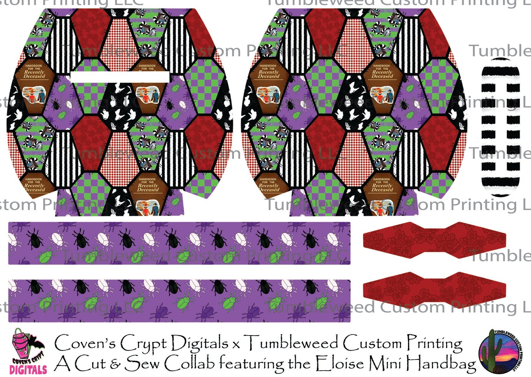 Coven's Crypt Digitals - Eloise Mini Handbag - Bio-Exorcist Coffin Patchwork