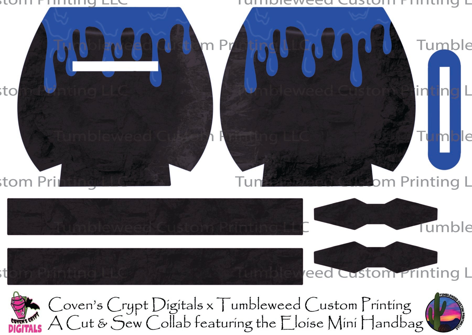 Coven's Crypt Digitals - Eloise Mini Handbag - Drip Cauldron Blue