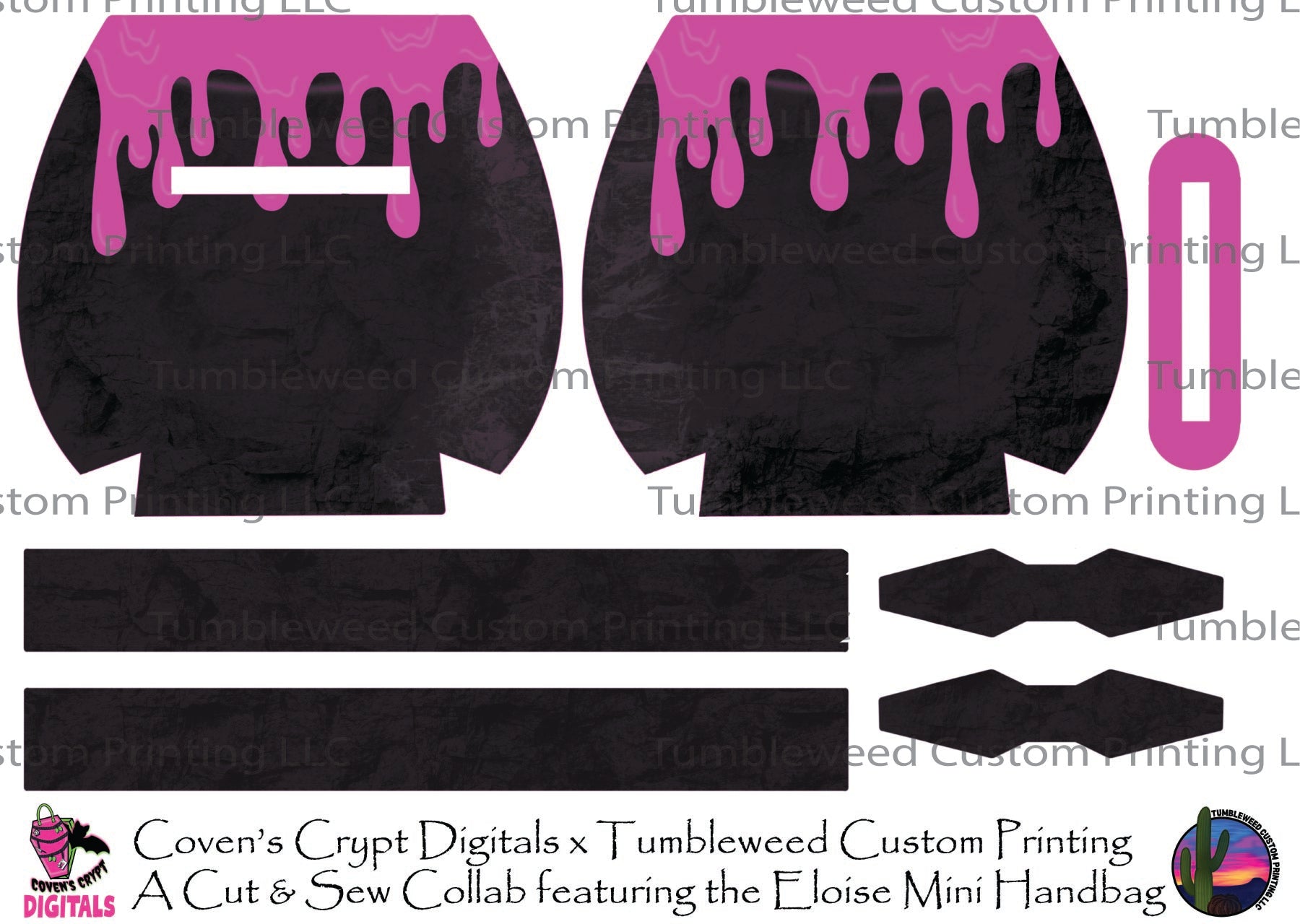Coven's Crypt Digitals - Eloise Mini Handbag - Drip Cauldron Purple
