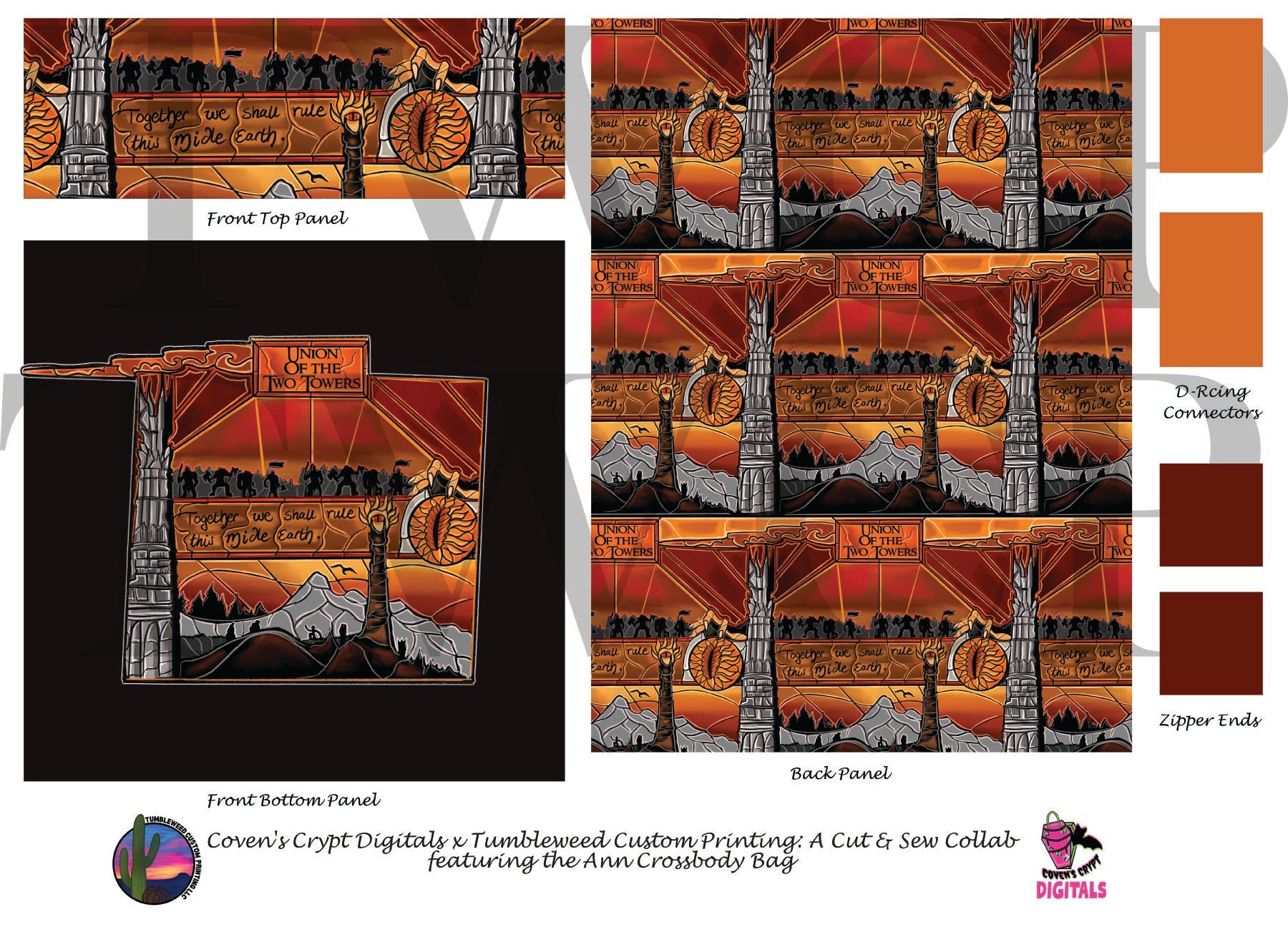 Coven's Crypt Digitals - Ann Crossbody Bag - Land of Shadow