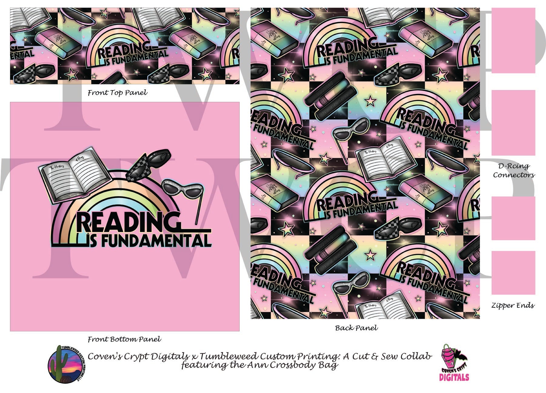 Coven's Crypt Digitals - Ann Crossbody Bag - Reading is Fundamental