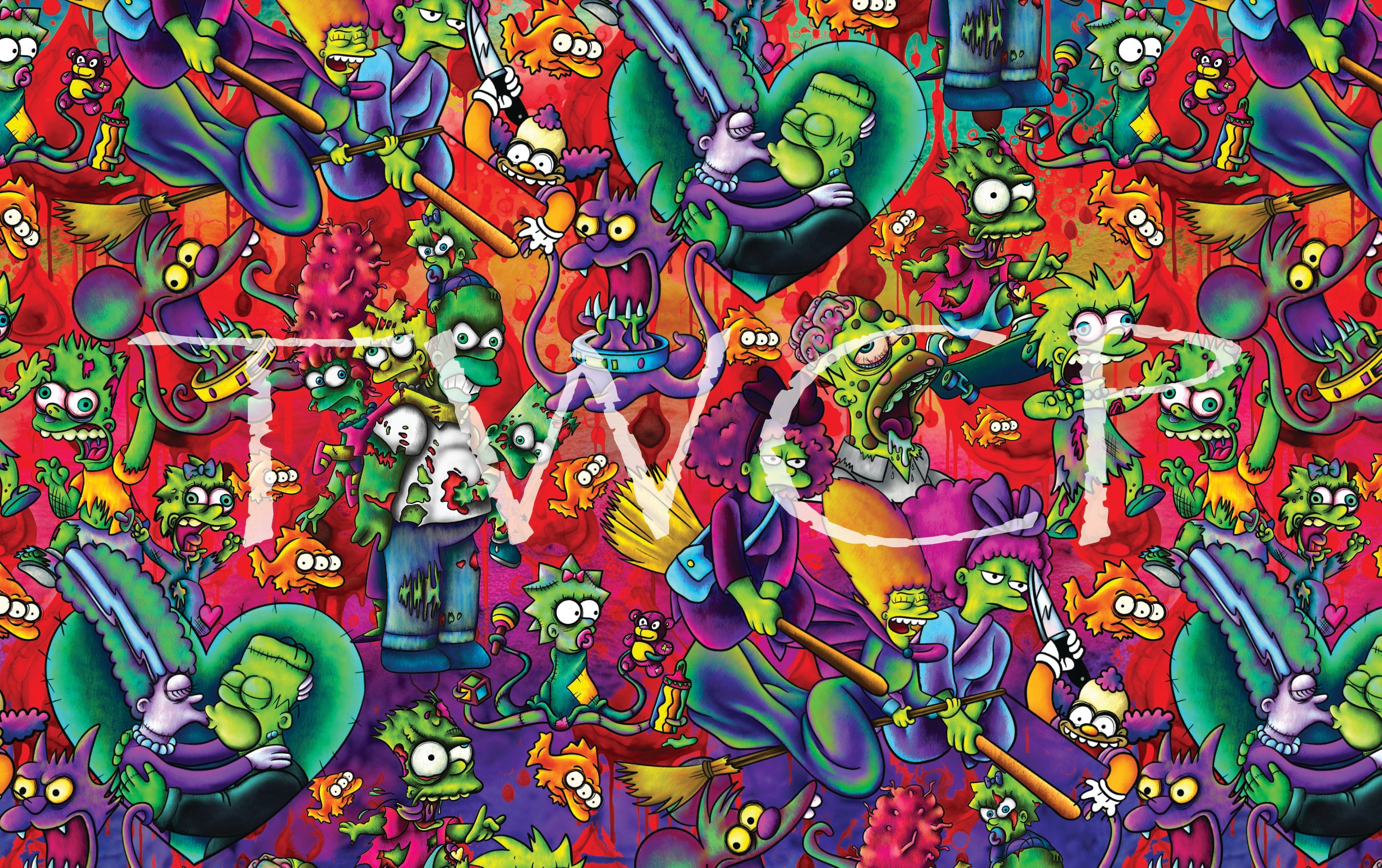 Digital Paper Mermaid - Cartoon Family Horror V8