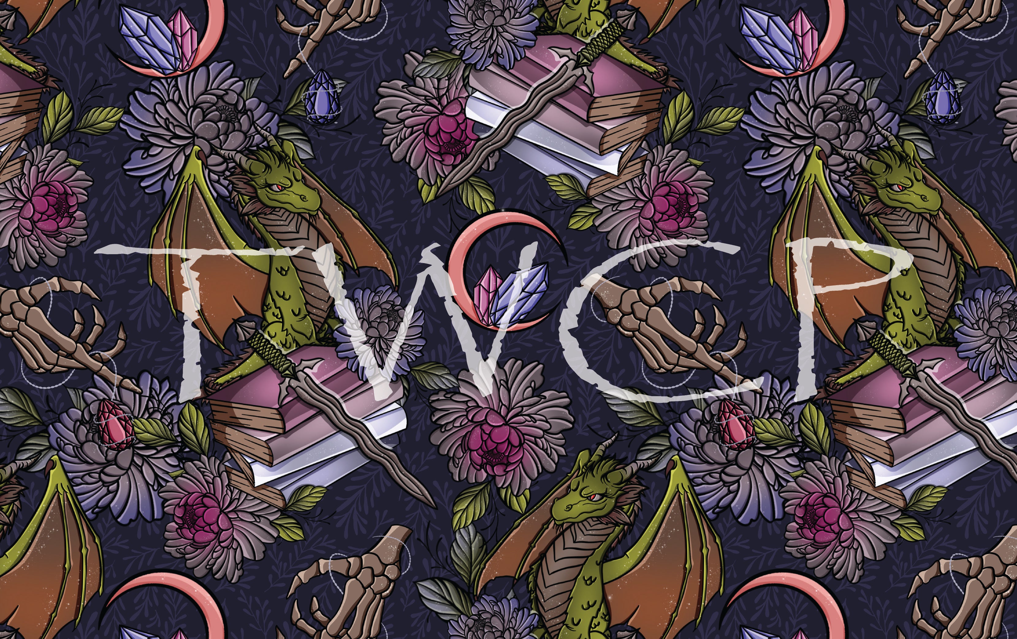 Whimsy Pixie Designs - Dragon Fantasy Reader Navy