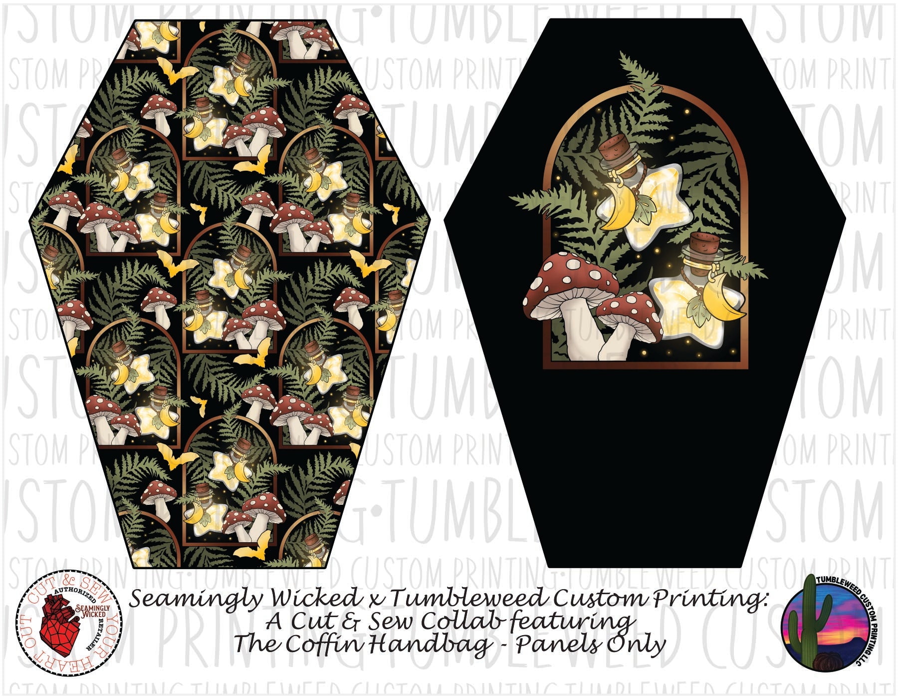 Seamingly Wicked - Coffin Handbag - Whimsy Grove Forest 2