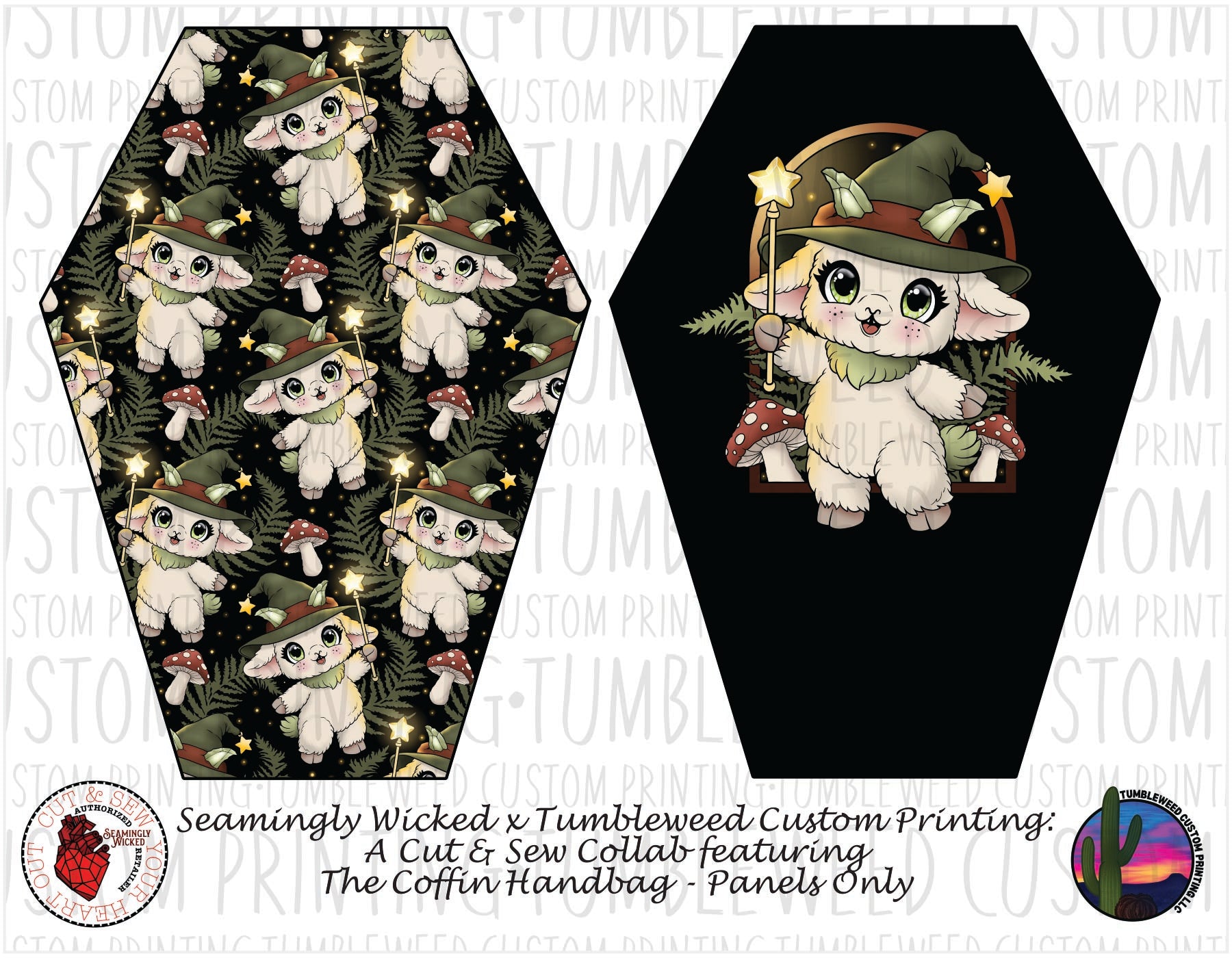 Seamingly Wicked - Coffin Handbag - Whimsy Grove Forest 3