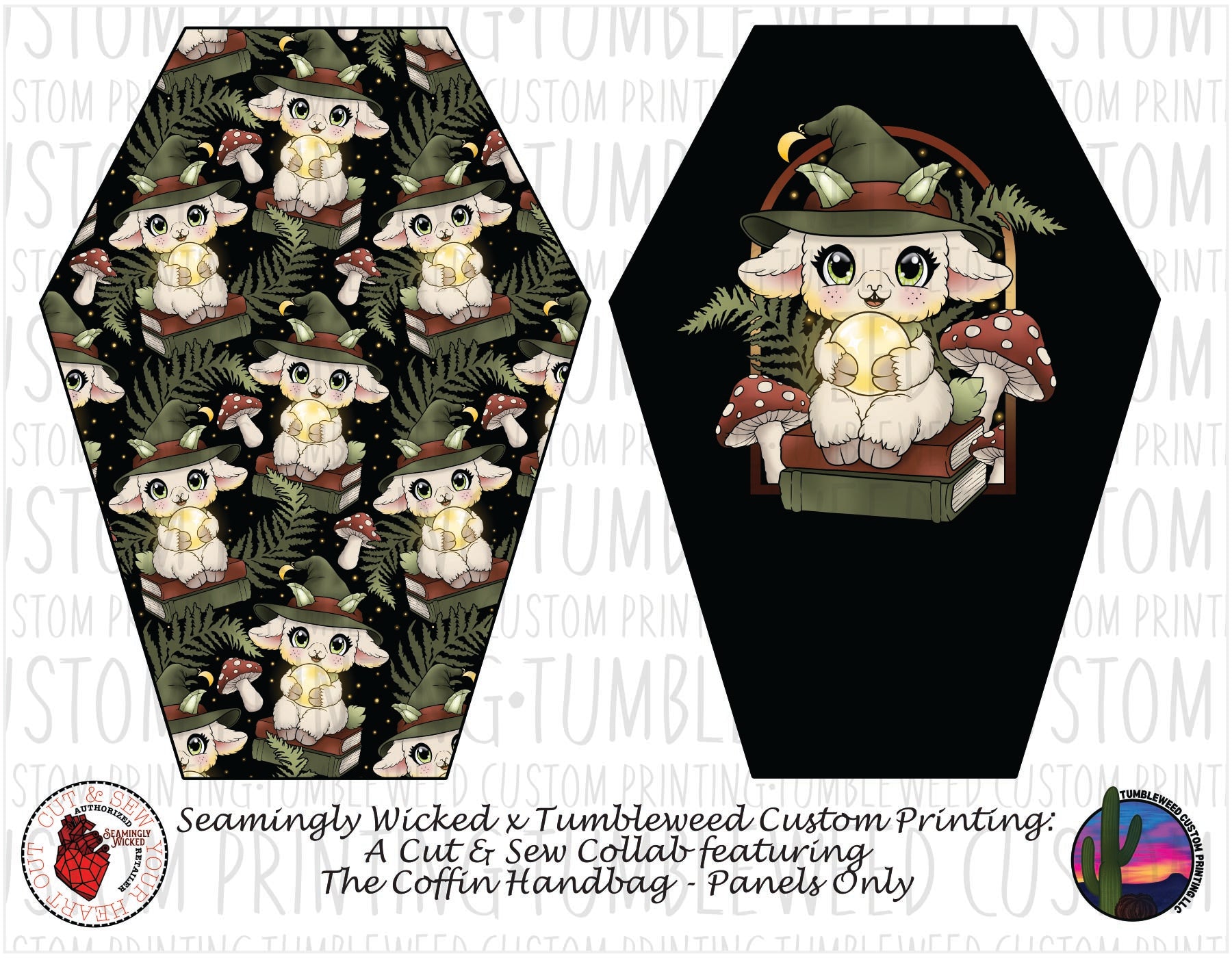 Seamingly Wicked - Coffin Handbag - Whimsy Grove Forest 4