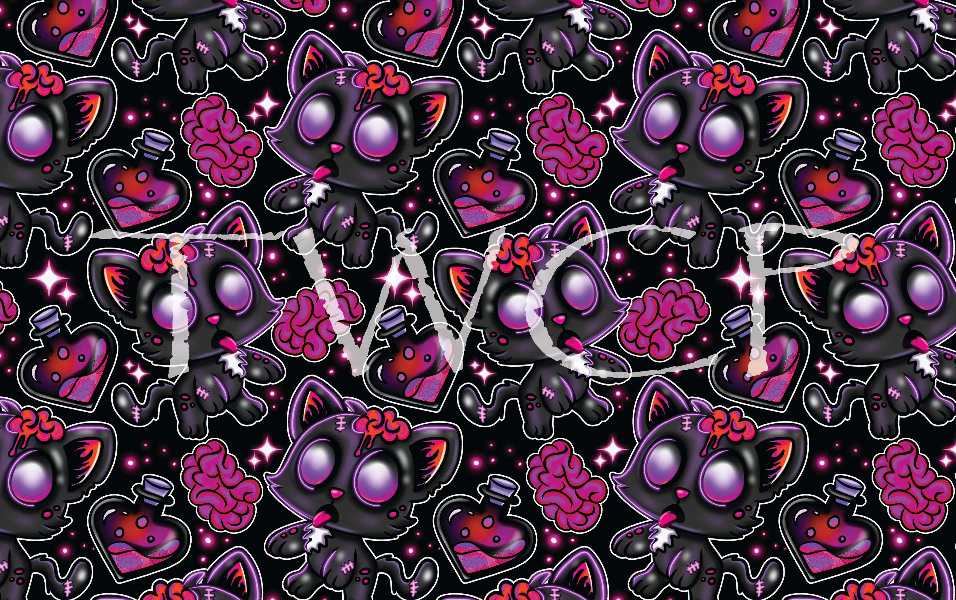 Illuminated Ink Digitals - Zombie Kitty