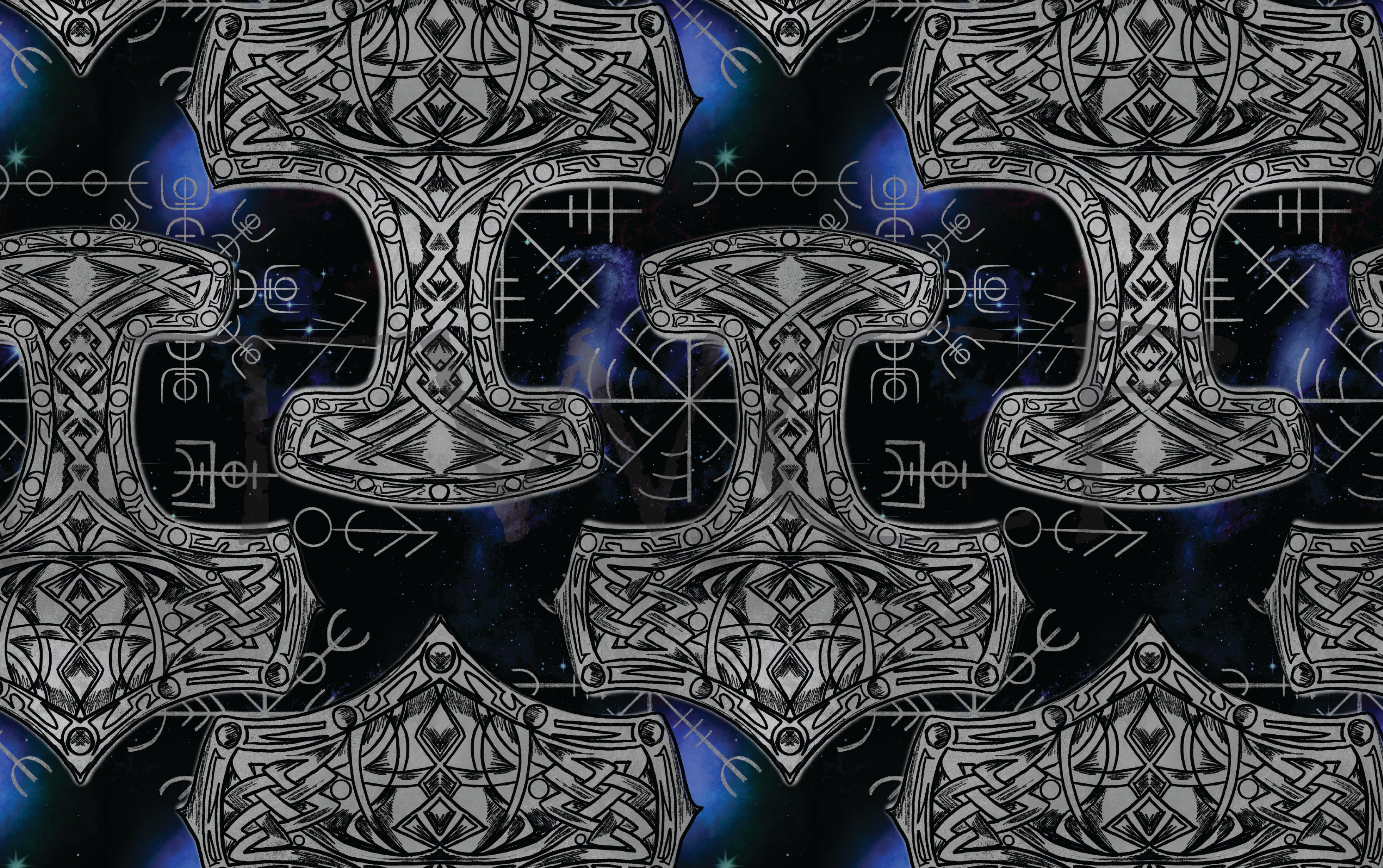 Inspired Design Illustrations - Viking Hammer Grey