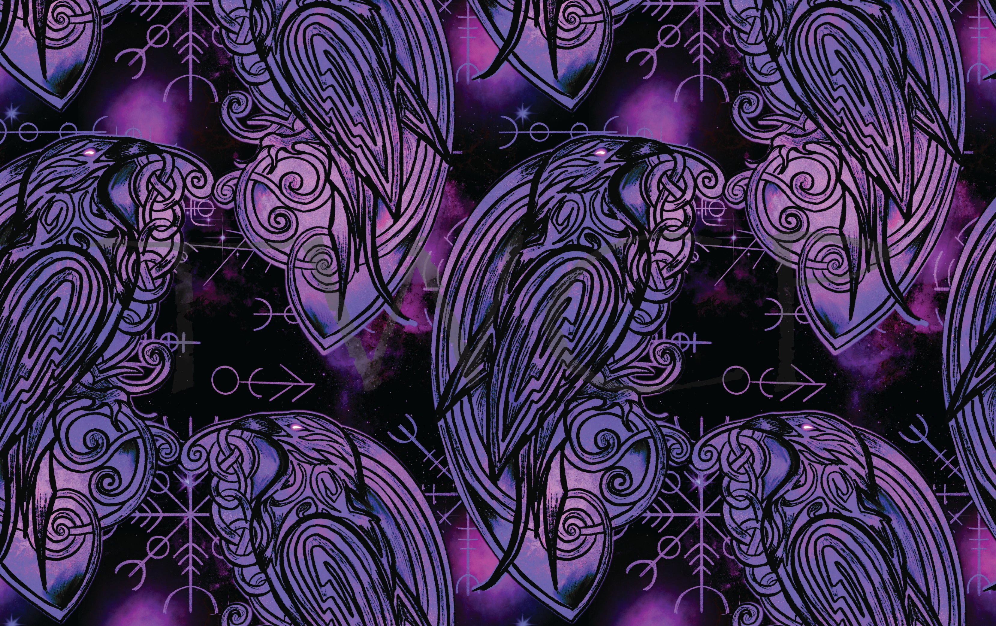 Inspired Design Illustrations - Viking Raven Purple