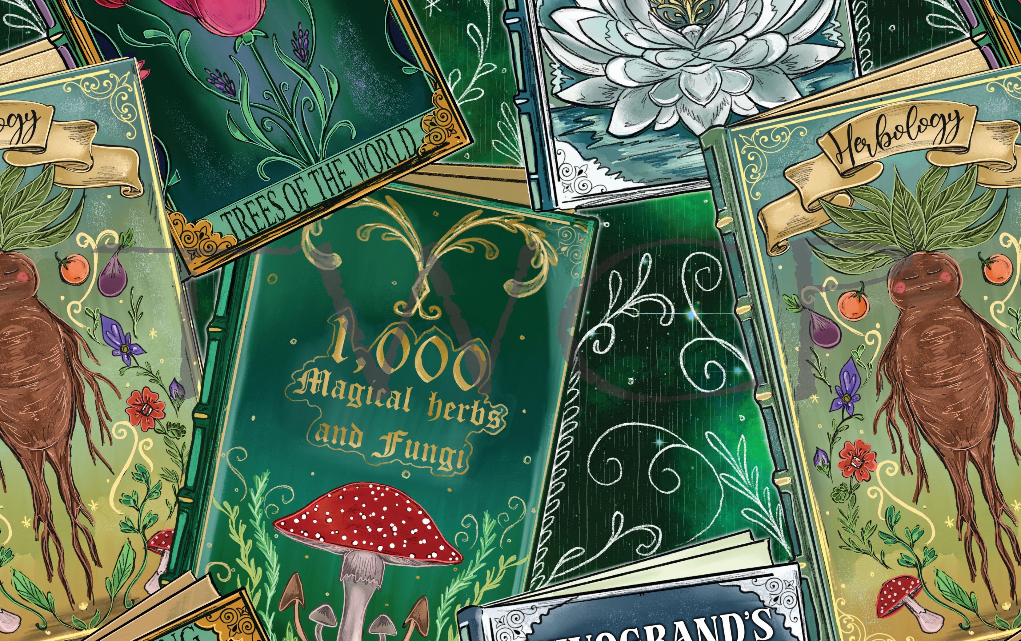 Inspired Design Illustrations - HP Herbology