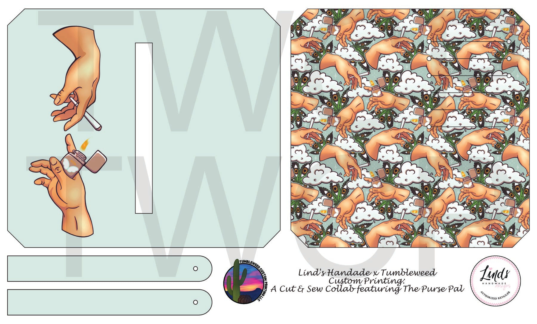 Lind's Handmade - Purse Pal - Puff Puff Pass Light Green