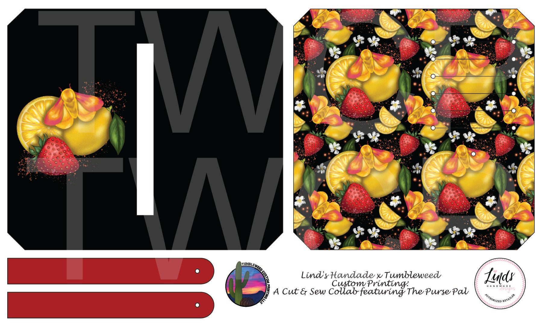 Lind's Handmade - Purse Pal - Strawberry Moth