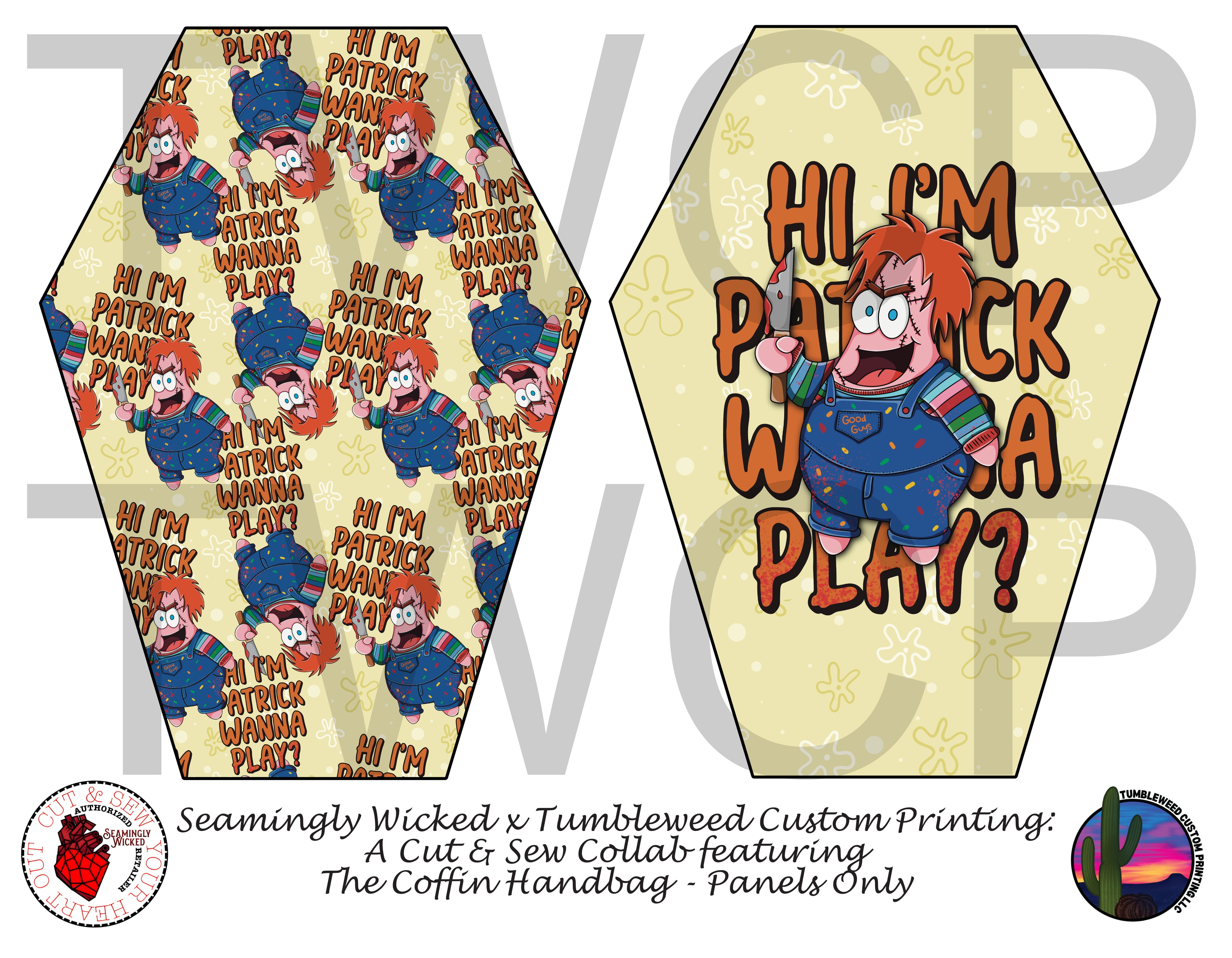 Seamingly Wicked - Coffin Handbag - Hi I'm Patrick, Wanna Play