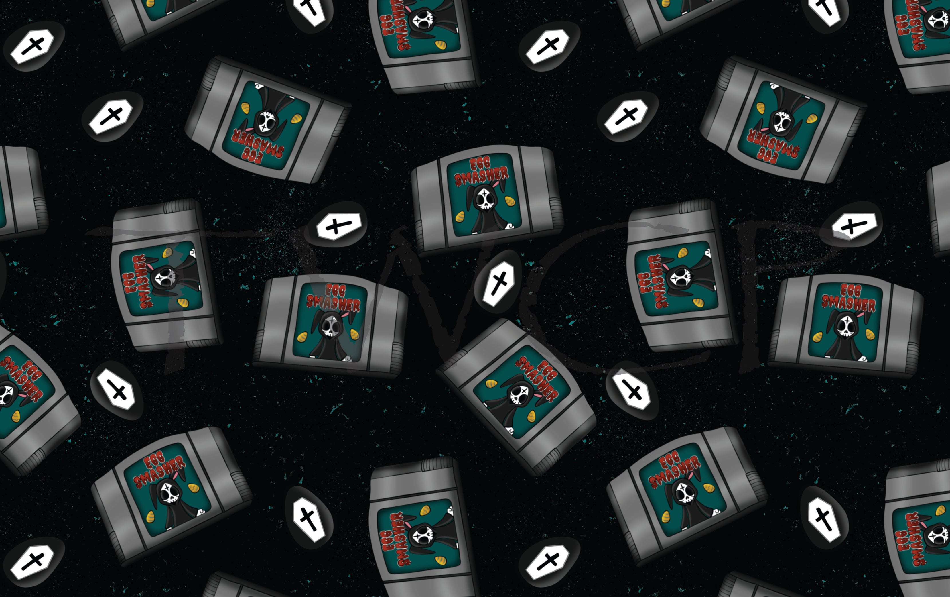 Whimsy Pixie Designs - Gamer Egg Smasher Game Coordinate Black