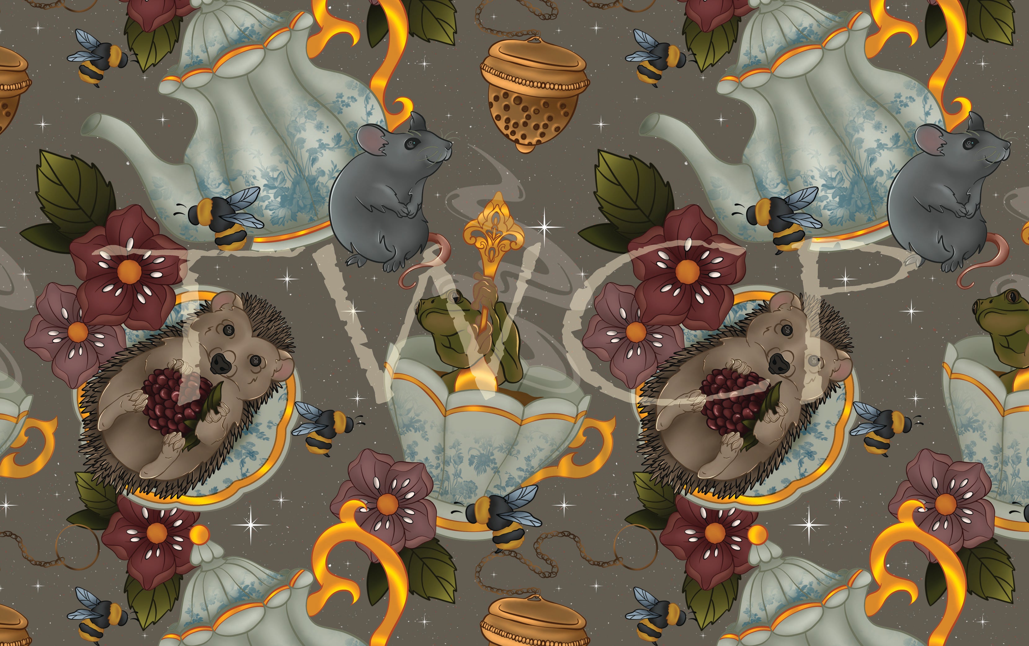 Whimsy Pixie Designs - Forest Friend Tea Time Taupe