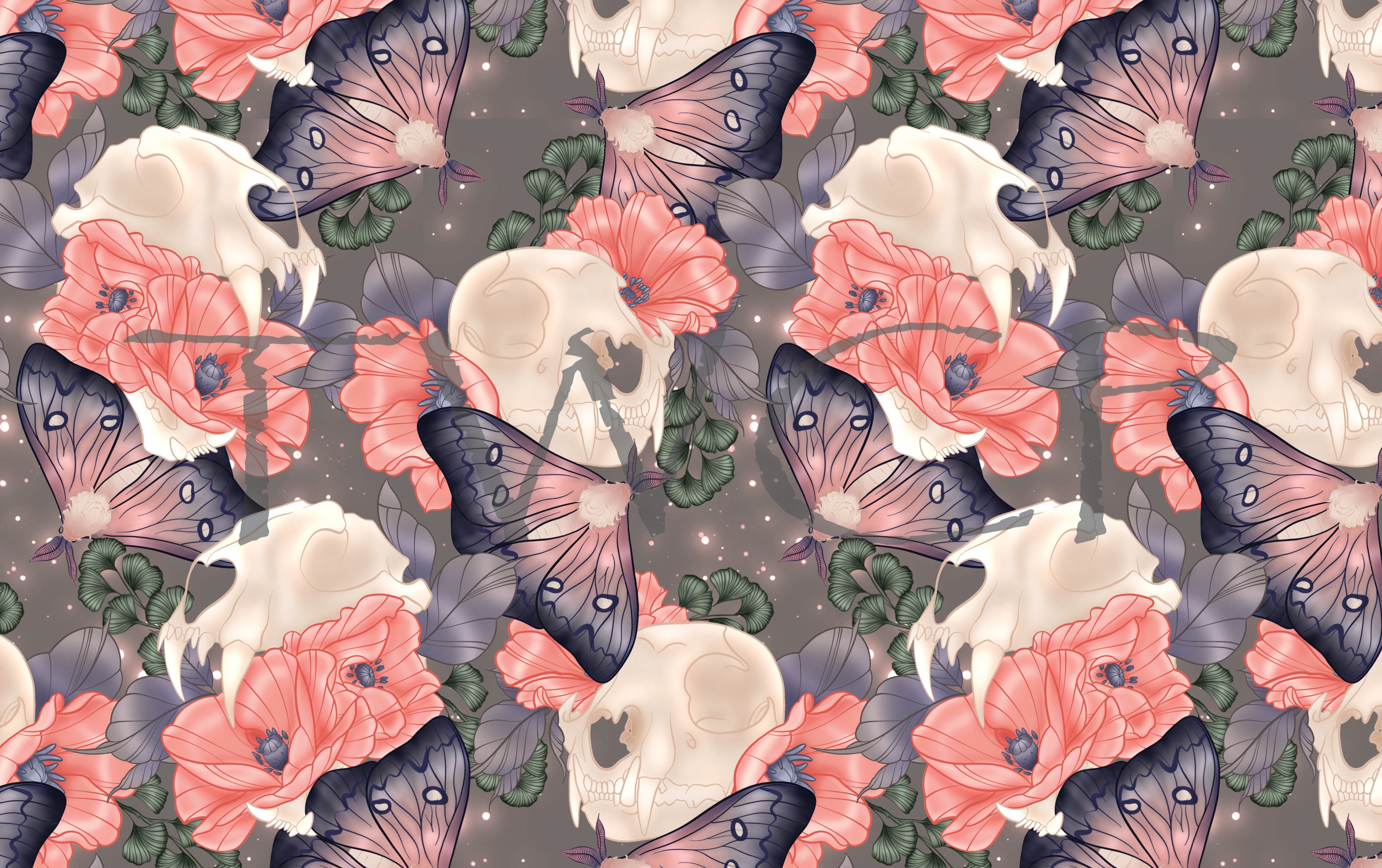 Whimsy Pixie Designs - Dreamy Death Blossoms Grey
