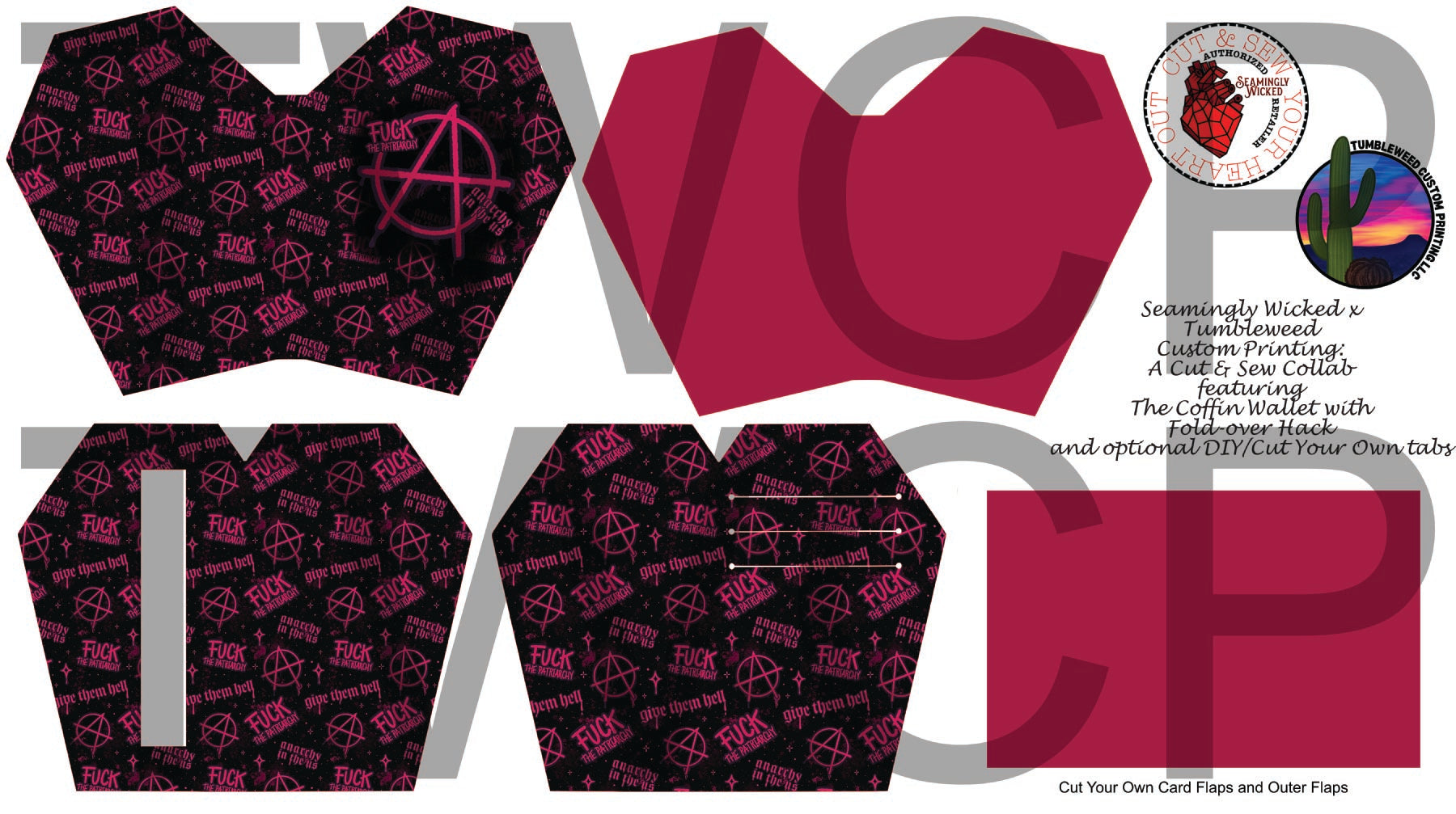 Seamingly Wicked - Claudia Bifold Wallet - Anarchy Pink