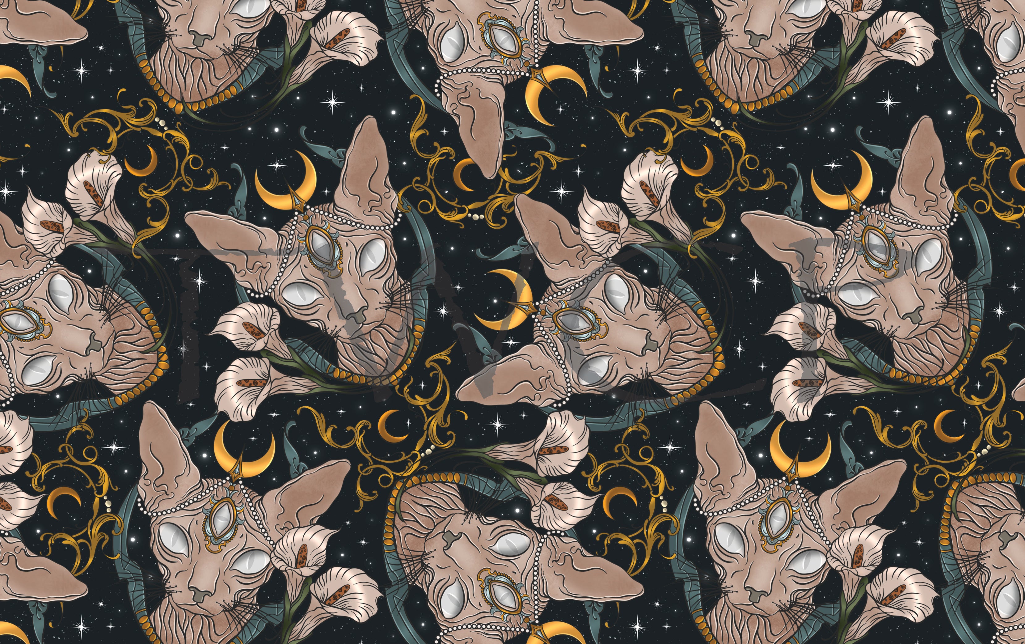 Whimsy Pixie Designs - All-Seeing Sphynx Navy