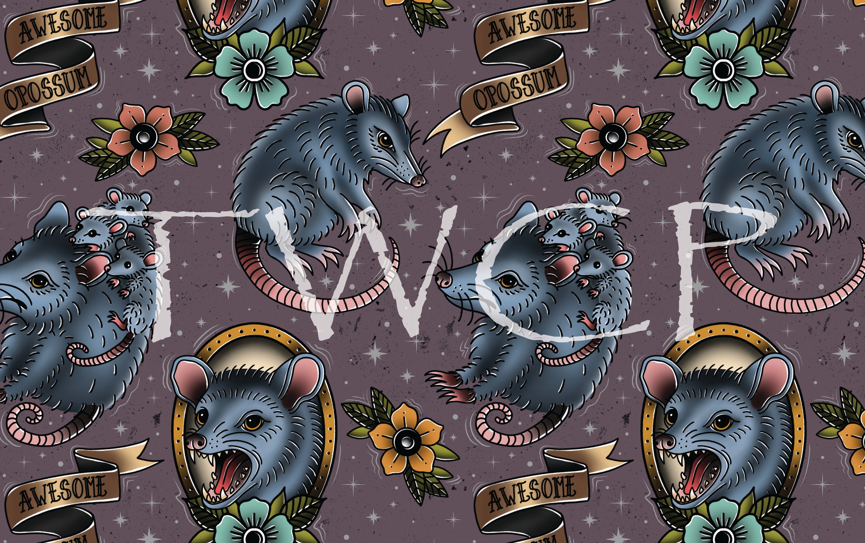 Whimsy Pixie Designs - Awesome Opossum Purple