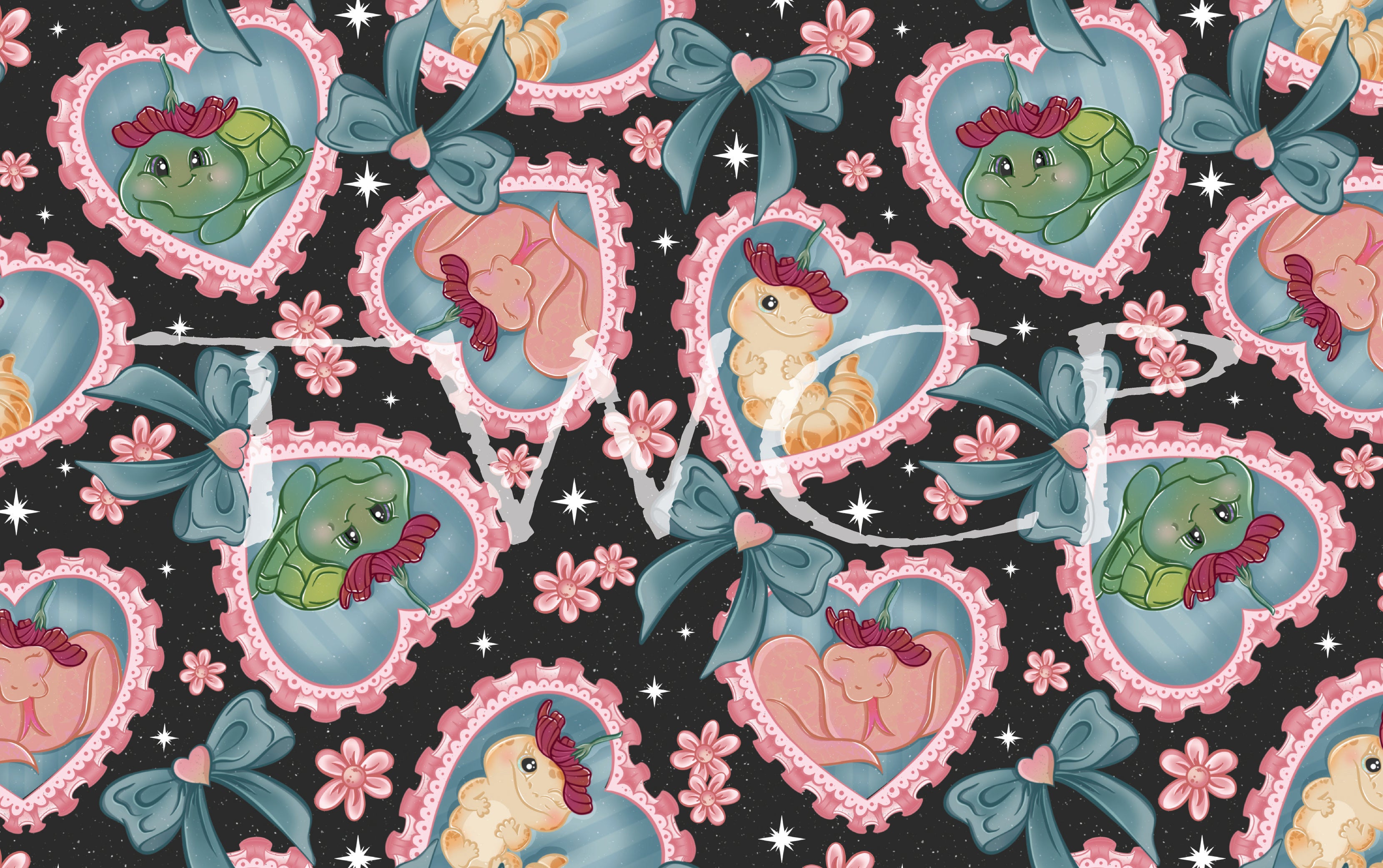 Whimsy Pixie Designs - Cute Reptiles Charcoal