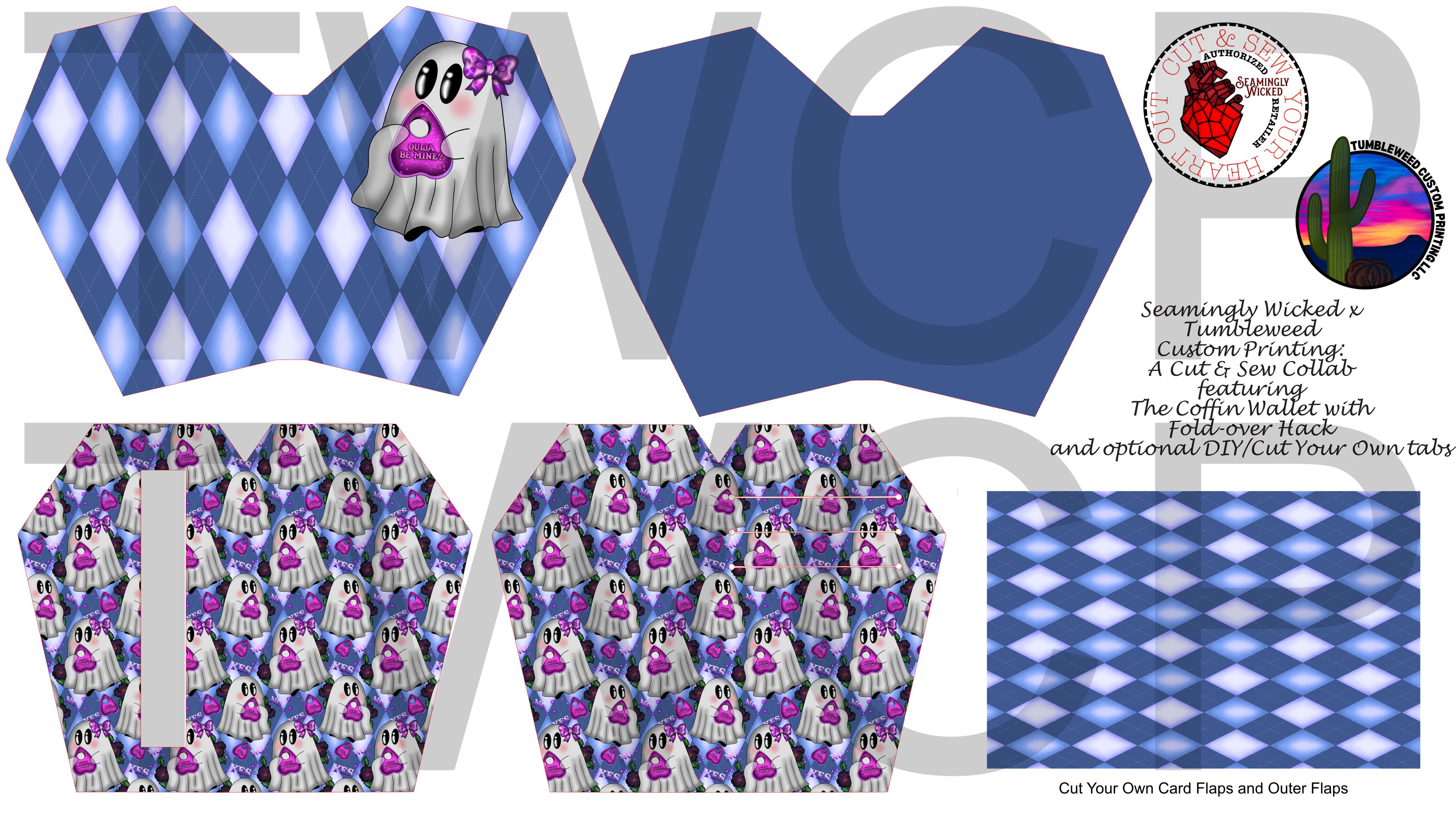 Seamingly Wicked - Claudia Bifold Wallet - Argyle Ghost