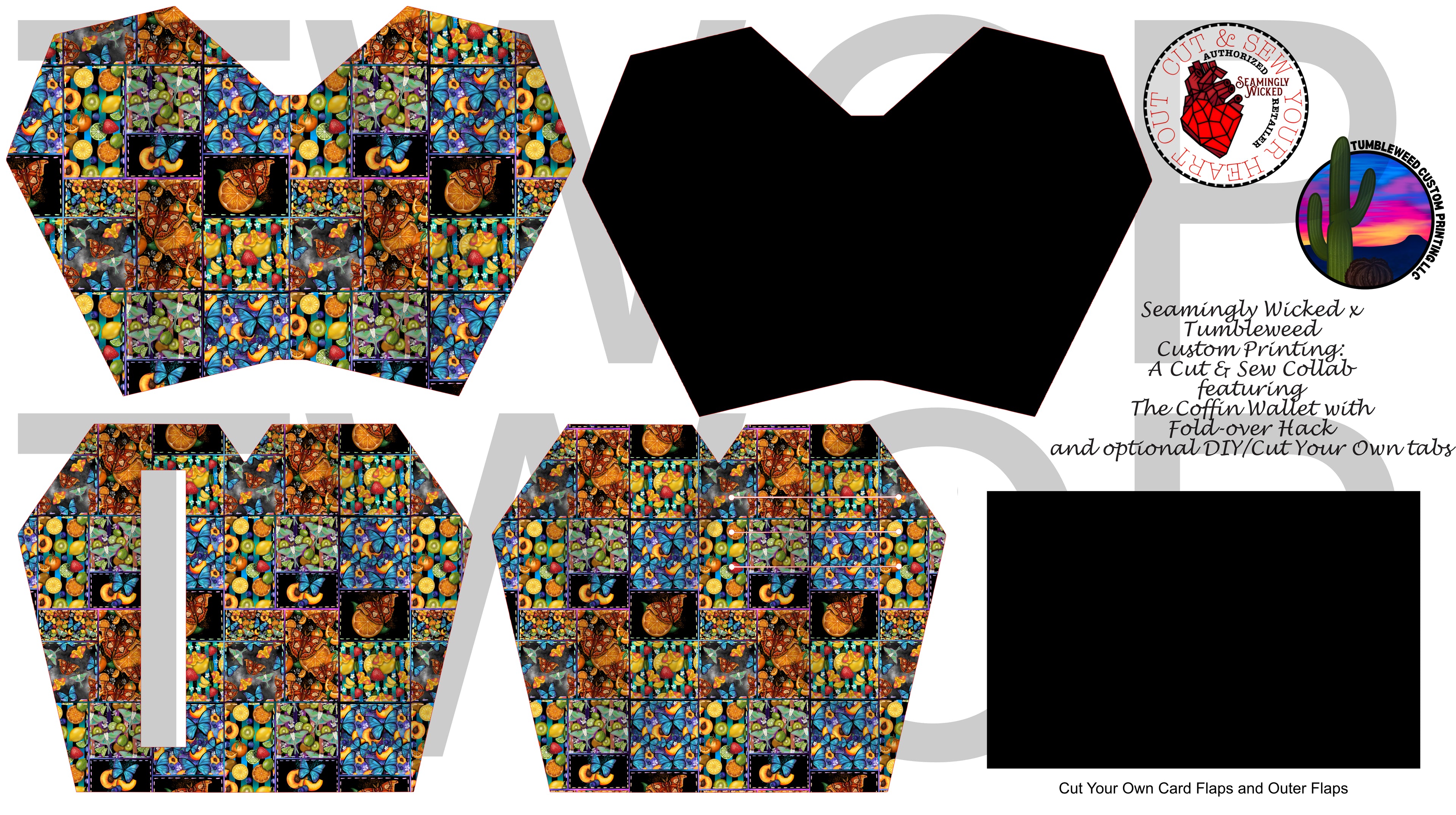 Seamingly Wicked - Claudia Bifold Wallet - Fruit Fly Patchwork