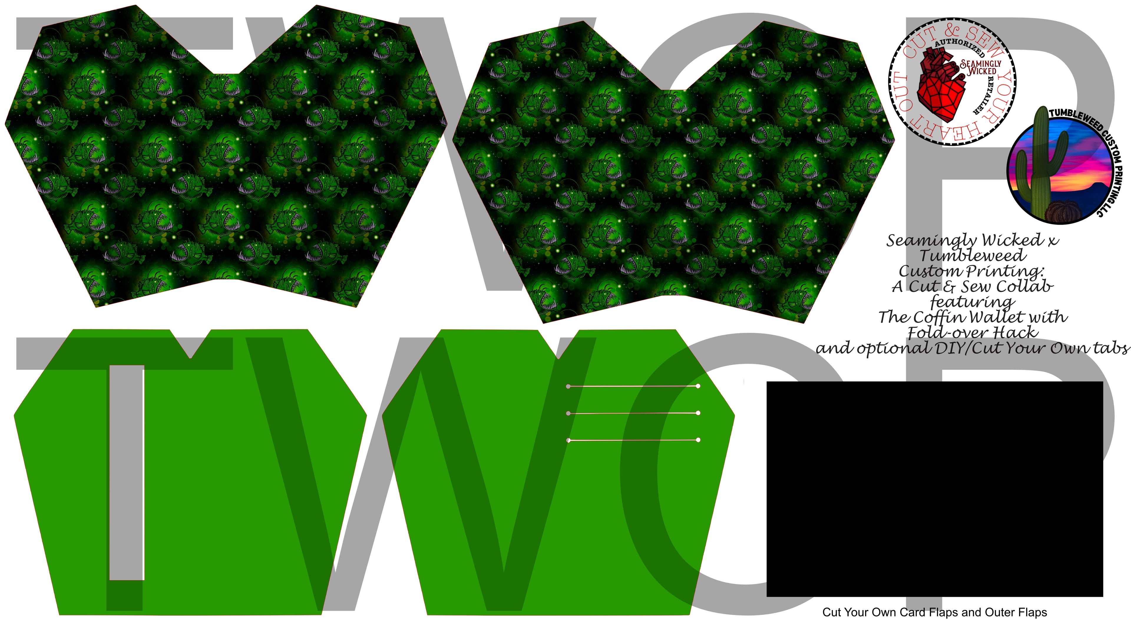 Seamingly Wicked - Claudia Bifold Wallet - Angler Fish Green