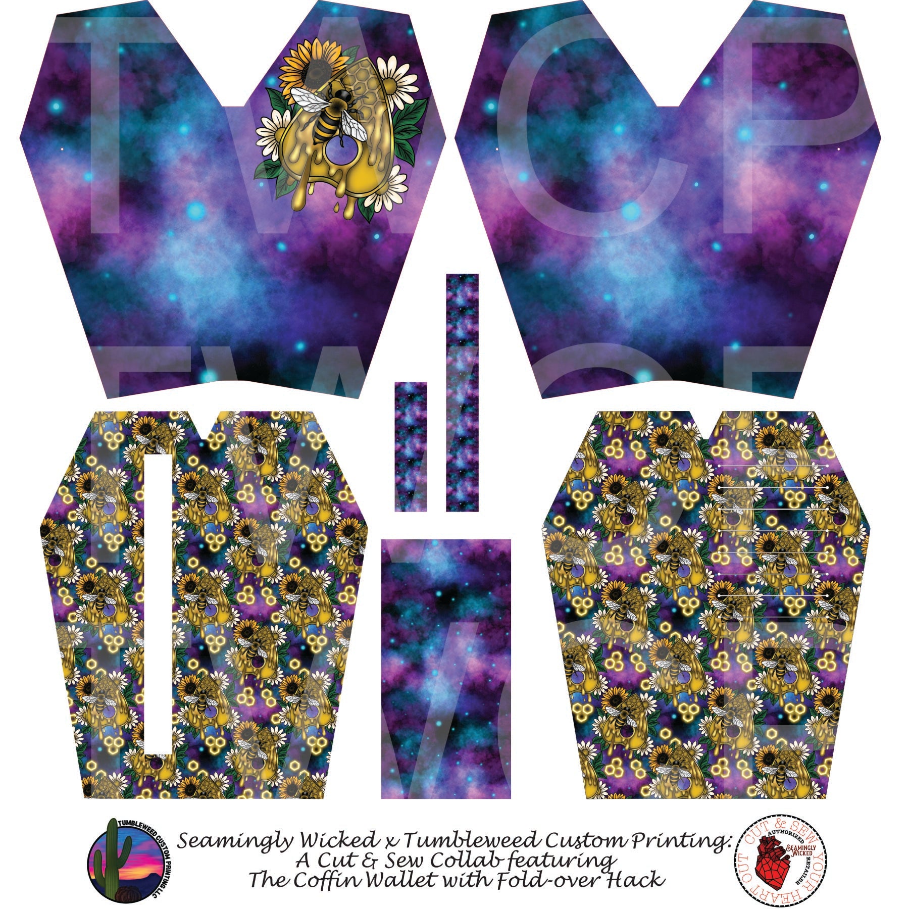 Seamingly Wicked - Coffin Wallet - Bees