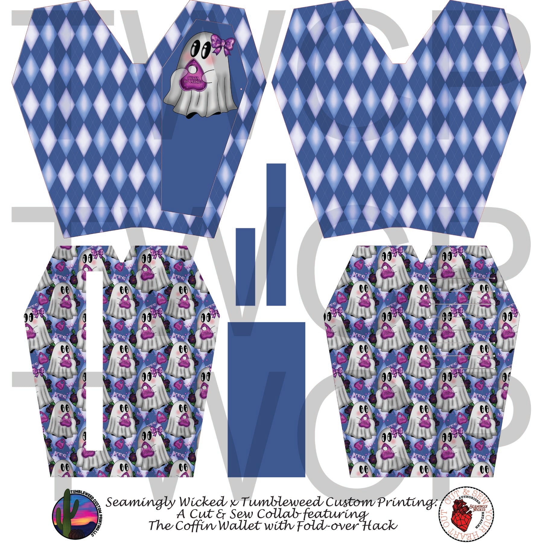 Seamingly Wicked - Coffin Wallet - Argyle Ghost