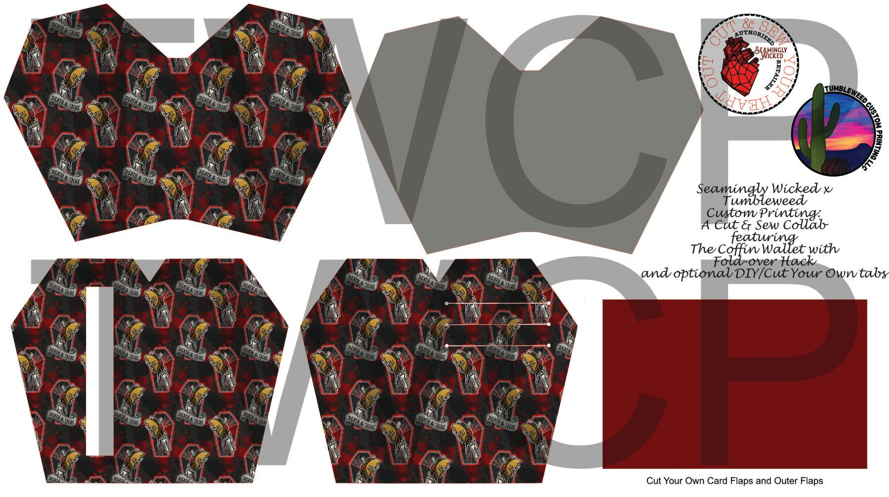 Seamingly Wicked - Claudia Bifold Wallet - Death & Tacos