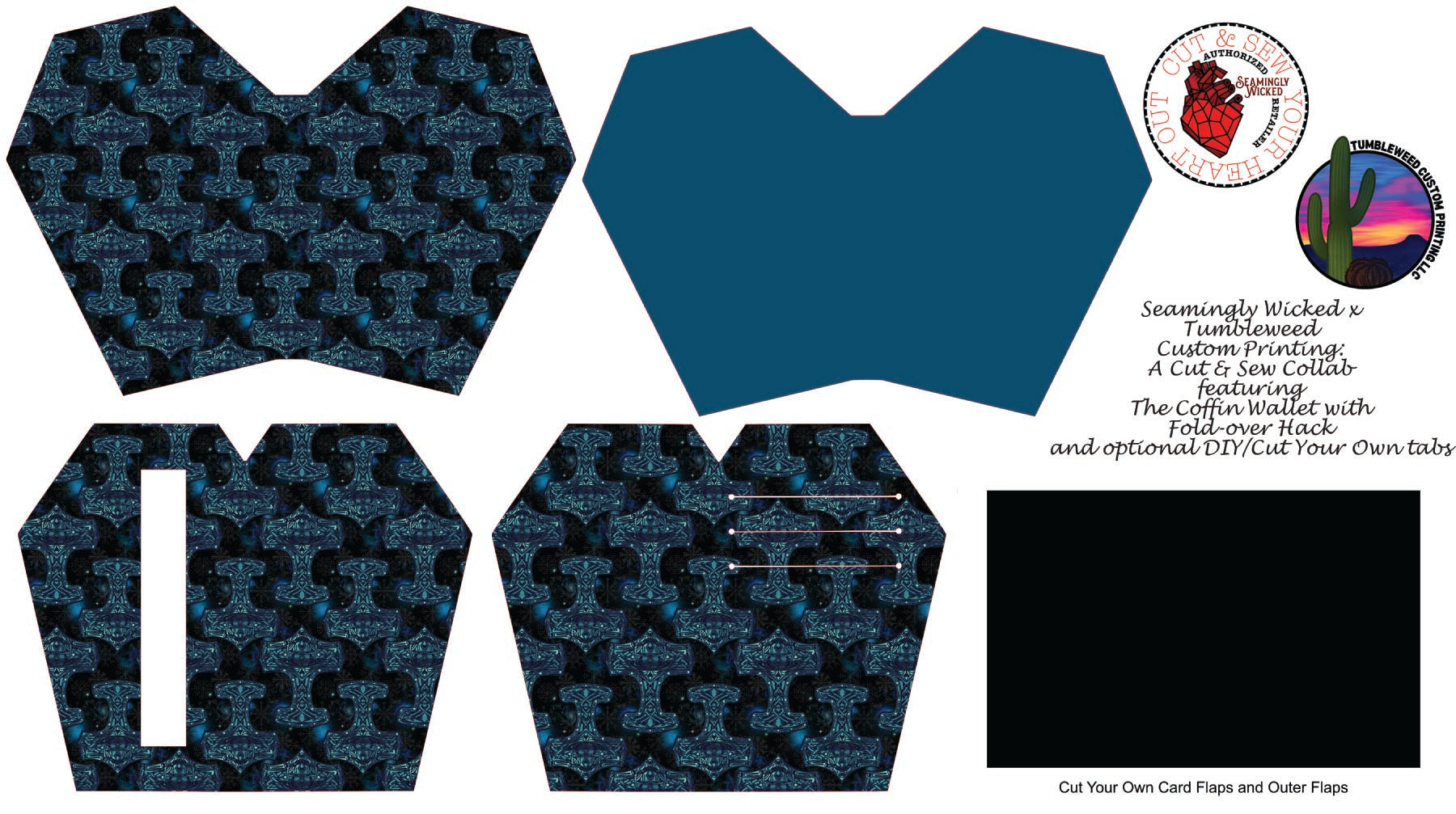 Seamingly Wicked - Claudia Bifold Wallet - Viking Hammer Blue